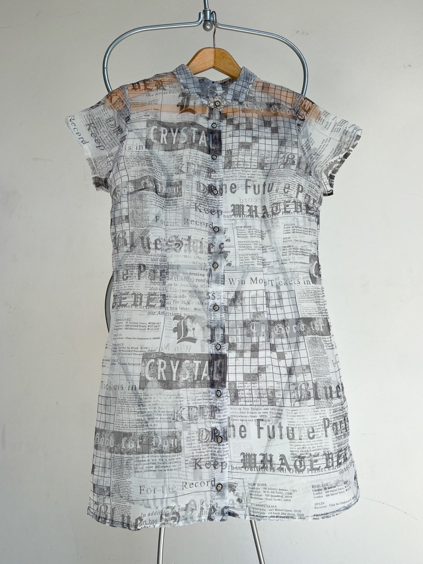 MARTHE - Sheer Vintage Dress One Size Gray