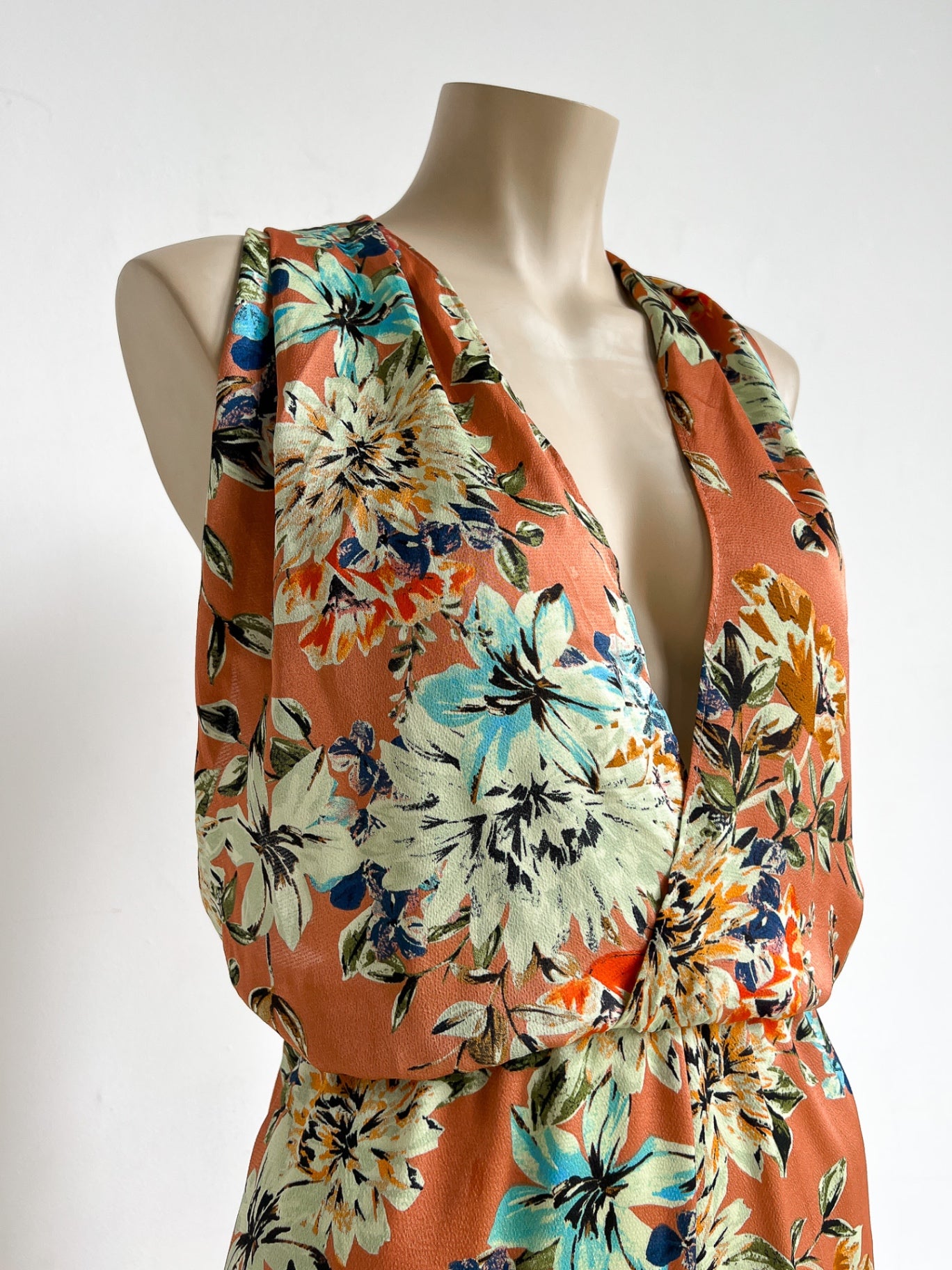 TALISSA - Loavies Playsuit M Orange with floral pattern