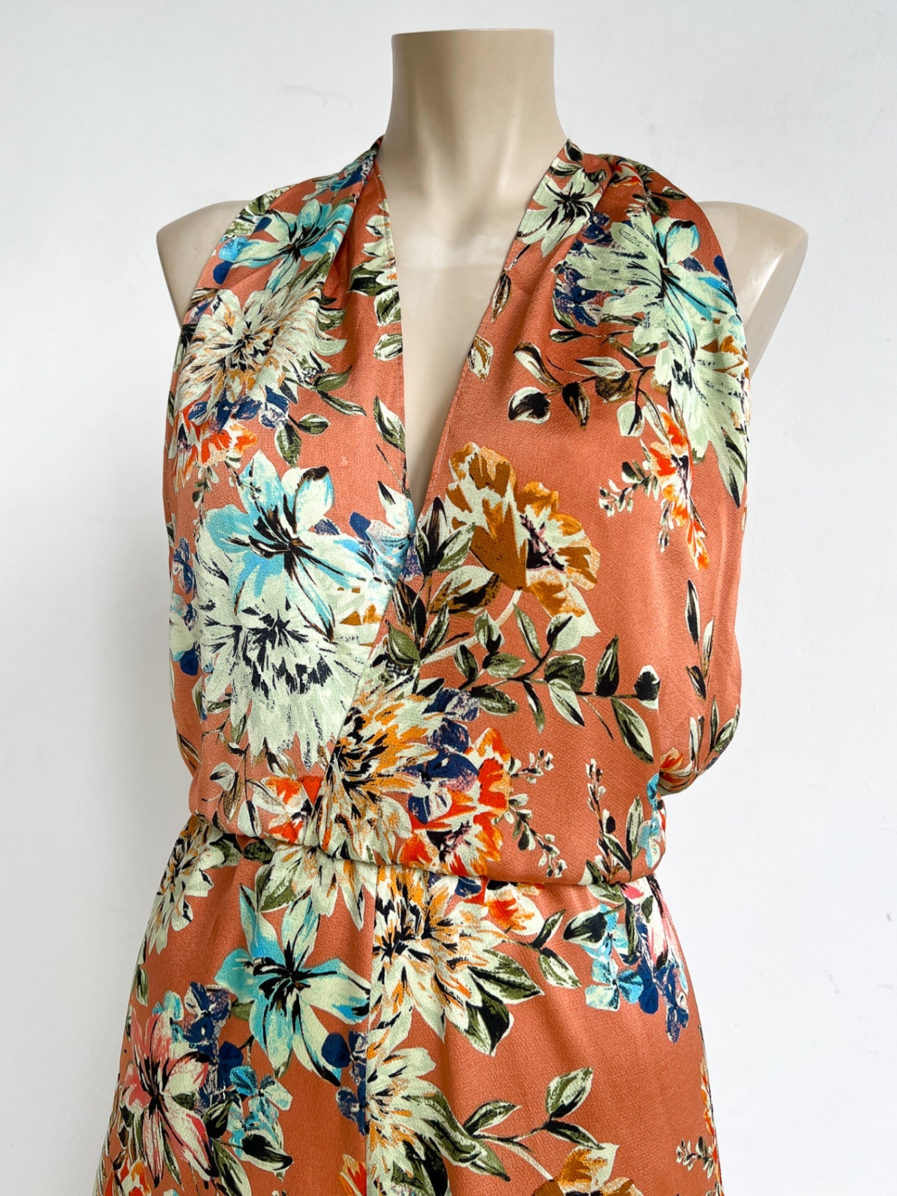 TALISSA - Loavies Playsuit M Orange with floral pattern