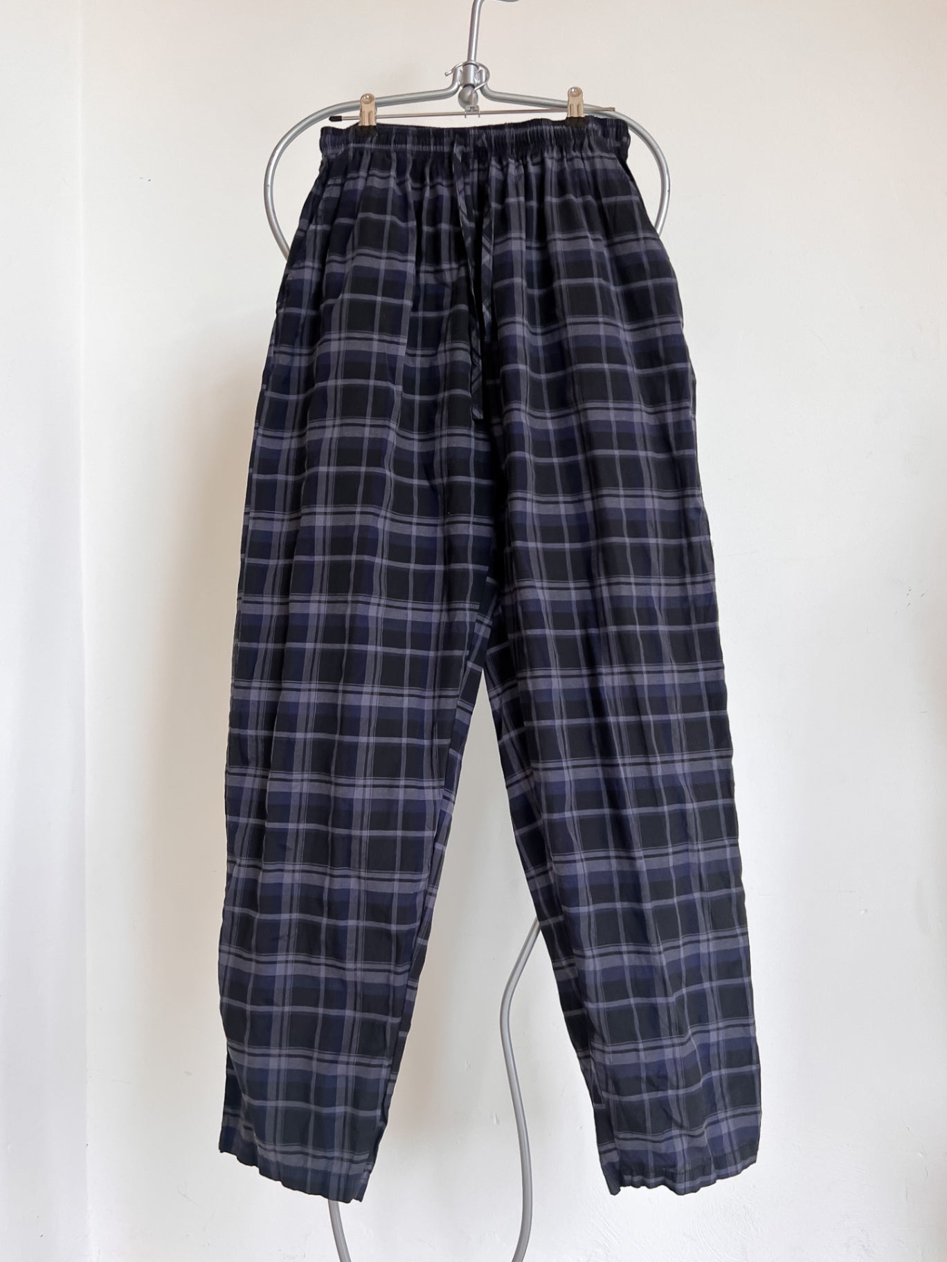 MARTHE - Pier One Pajama Pants L Blue and Gray Plaid