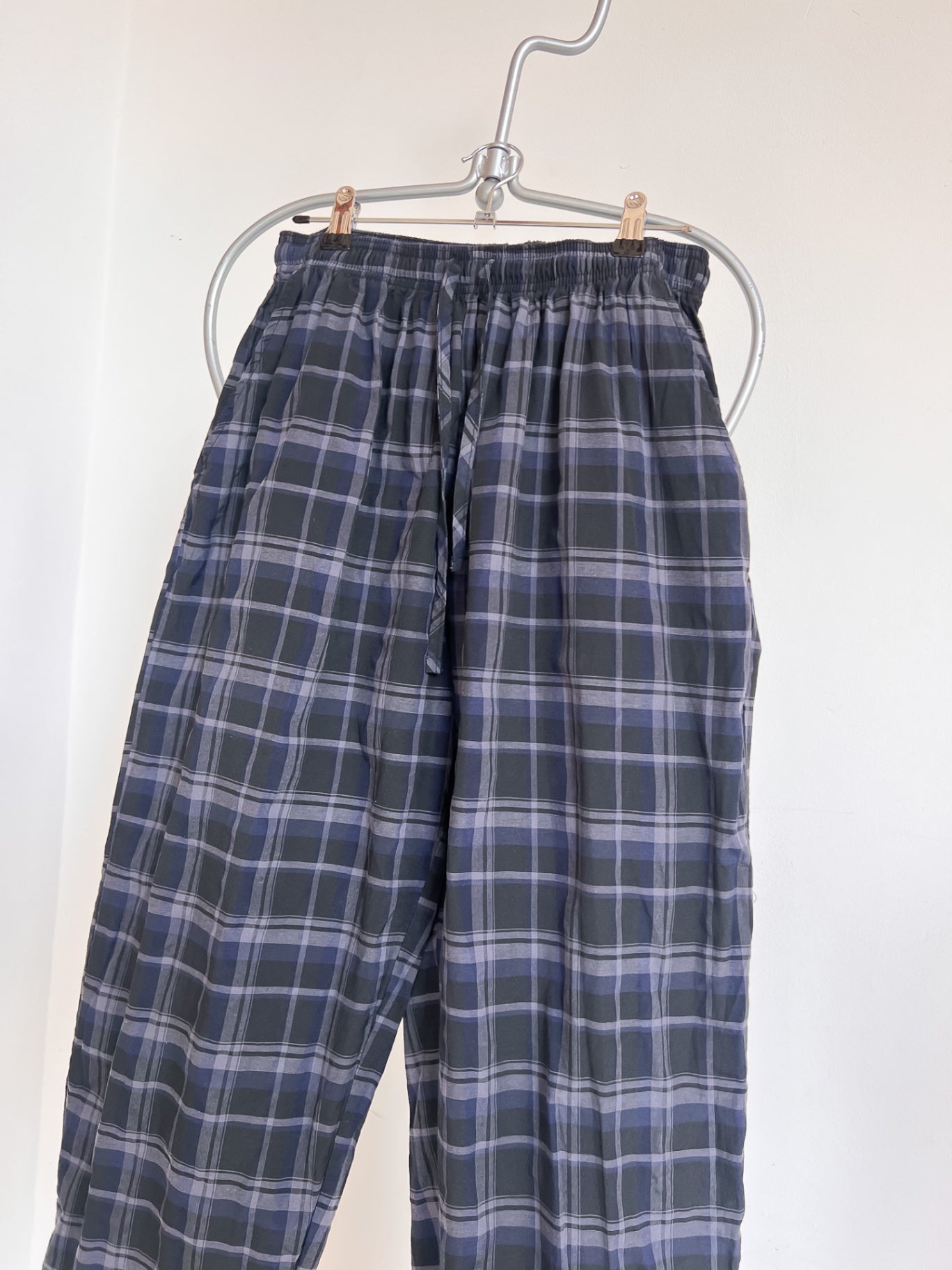 MARTHE - Pier One Pajama Pants L Blue and Gray Plaid