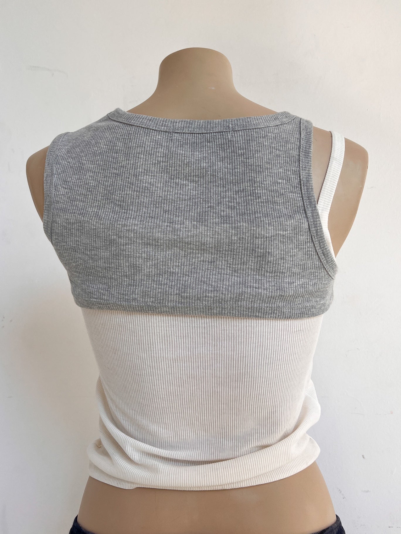 MARTHE - 8seconds Tank Top S White and Grey