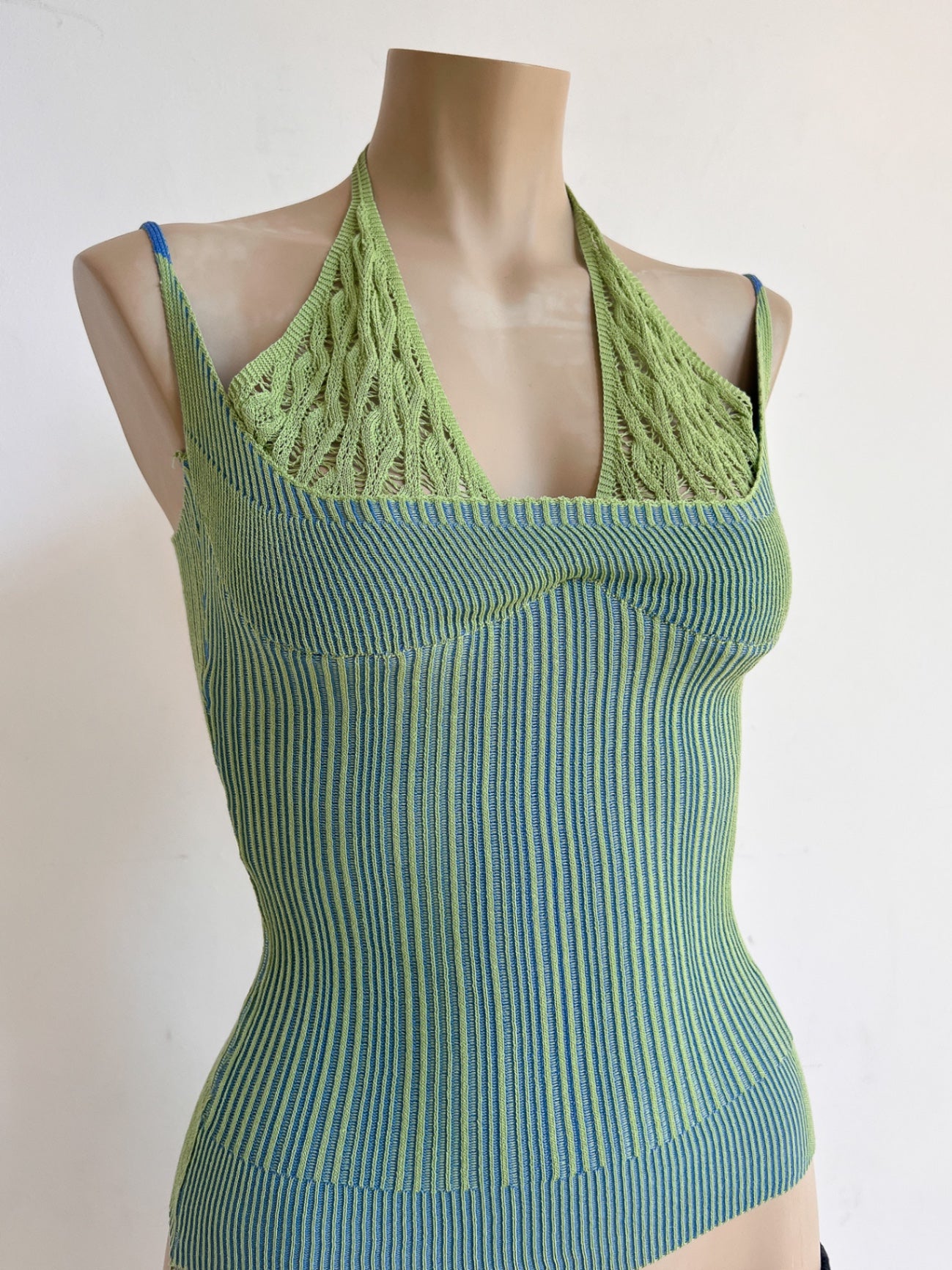 MARTHE - Ordinary W Tank Top S Green and Blue