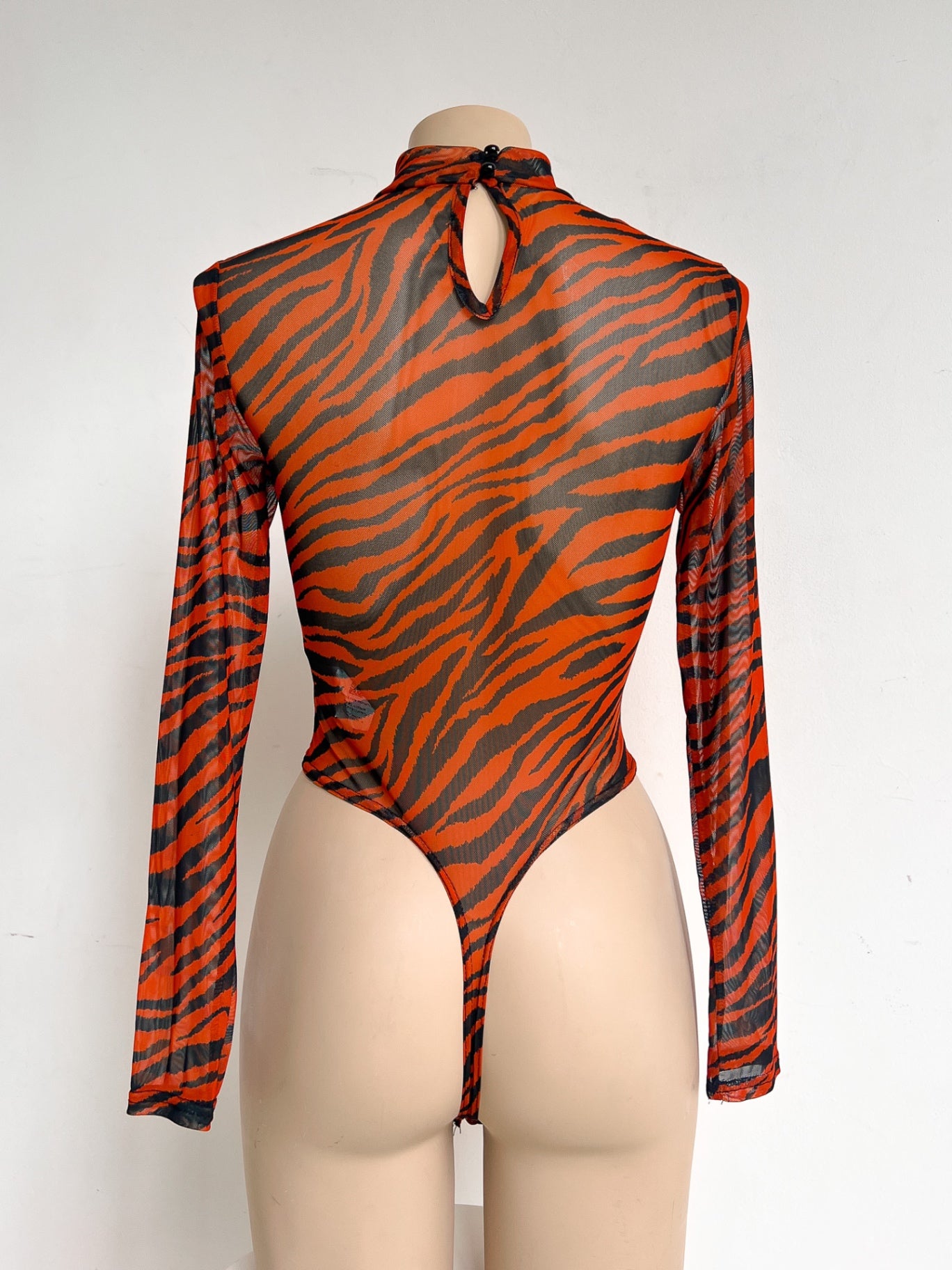 MARTHE - Missguided Bodysuit 8 Orange and Black Zebra