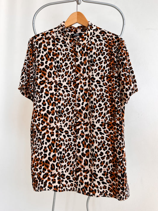 MARTHE - Indigo Shirt M Leopard Print