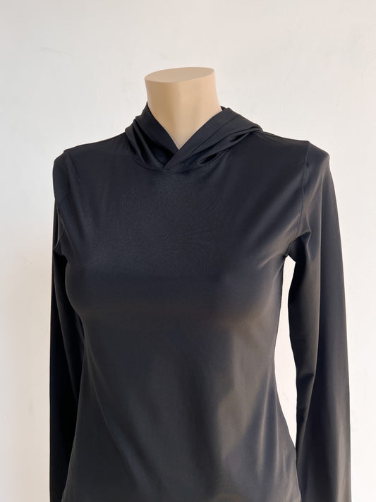 MARTHE - Weekday Hooded Long Sleeve Top M Black