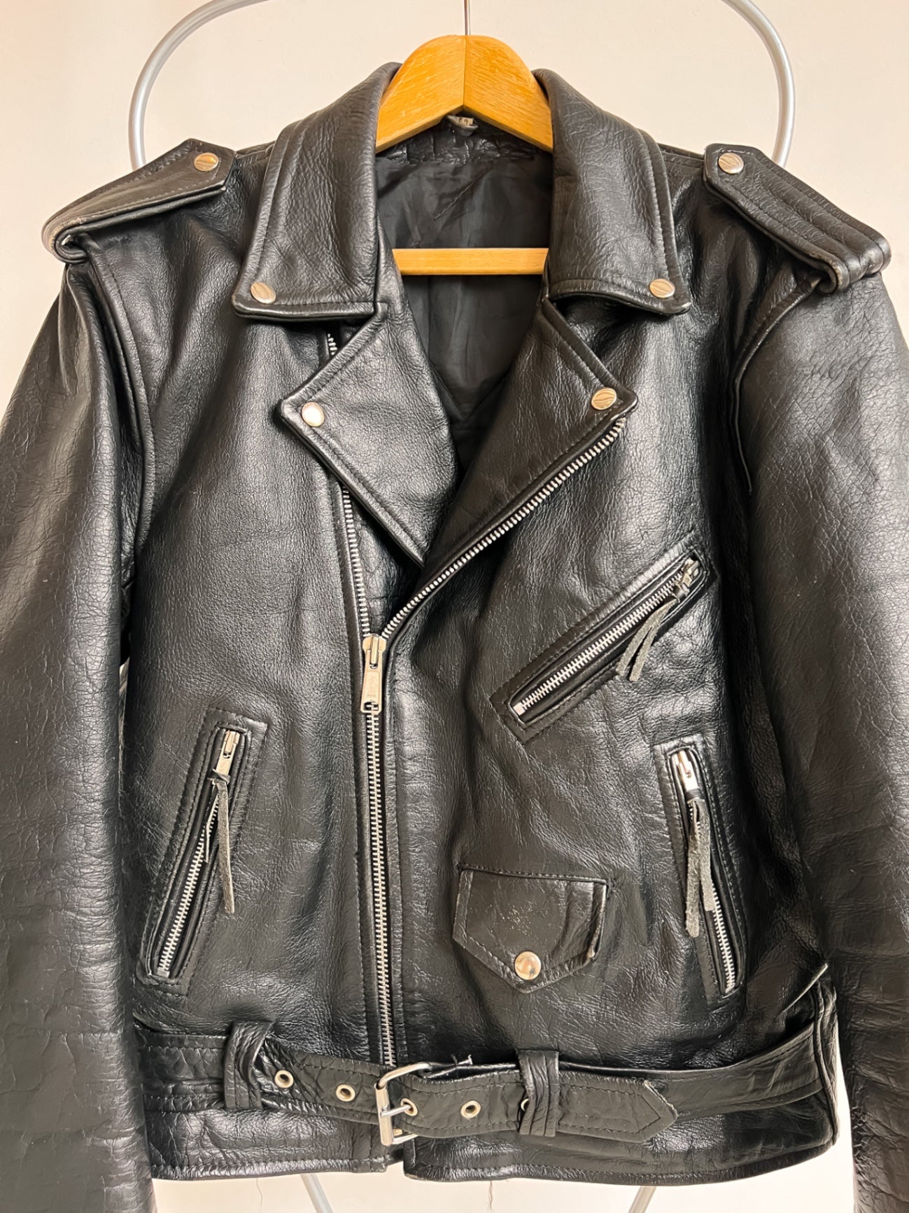 Vintage Biker Jacket M Black