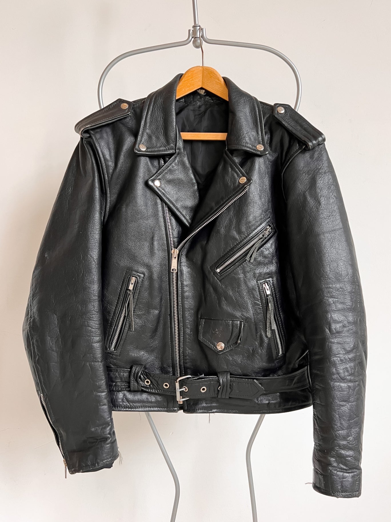 Vintage Biker Jacket M Black