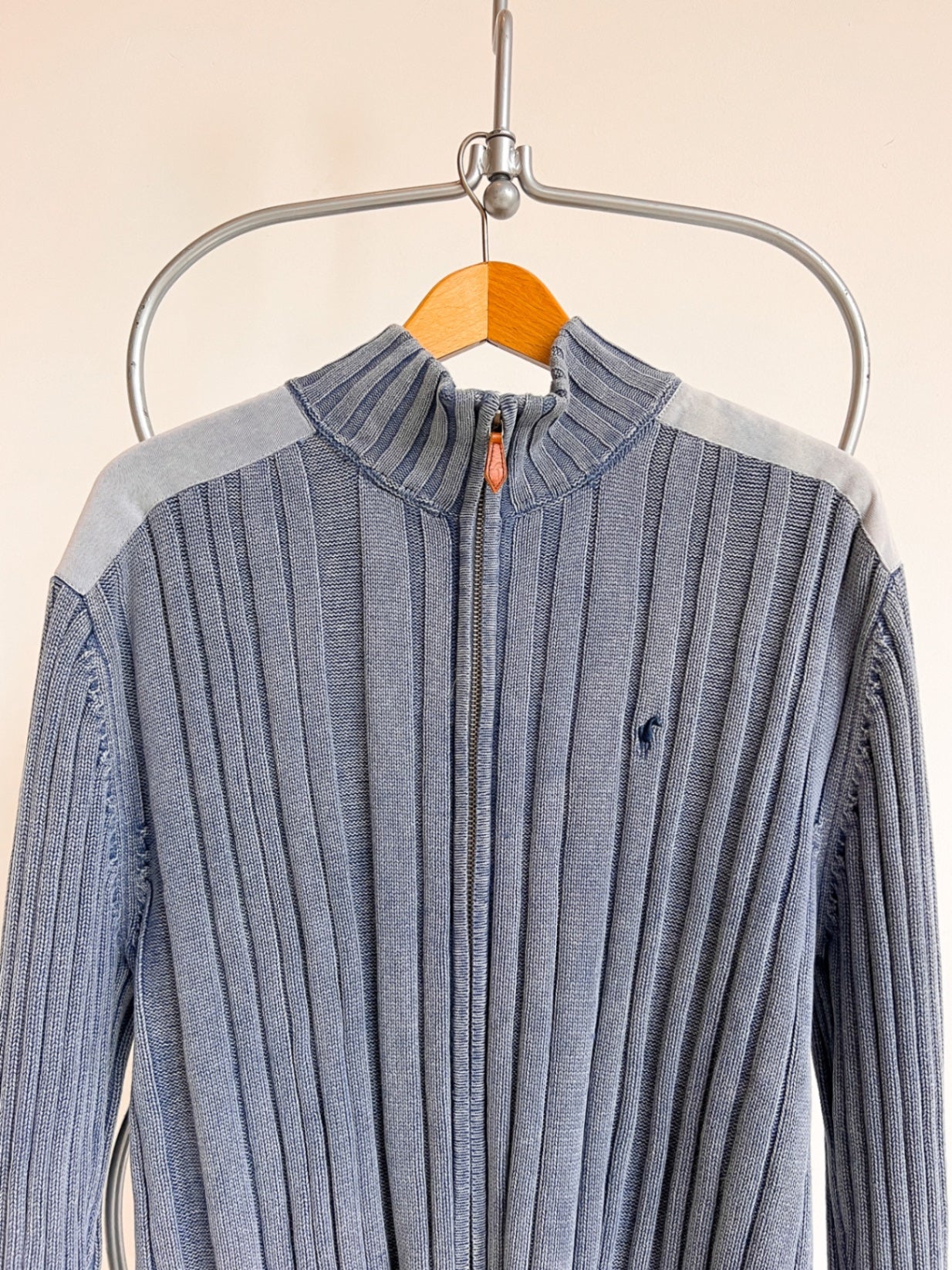 Gentleman Farmer Zip-Up Cardigan Blue