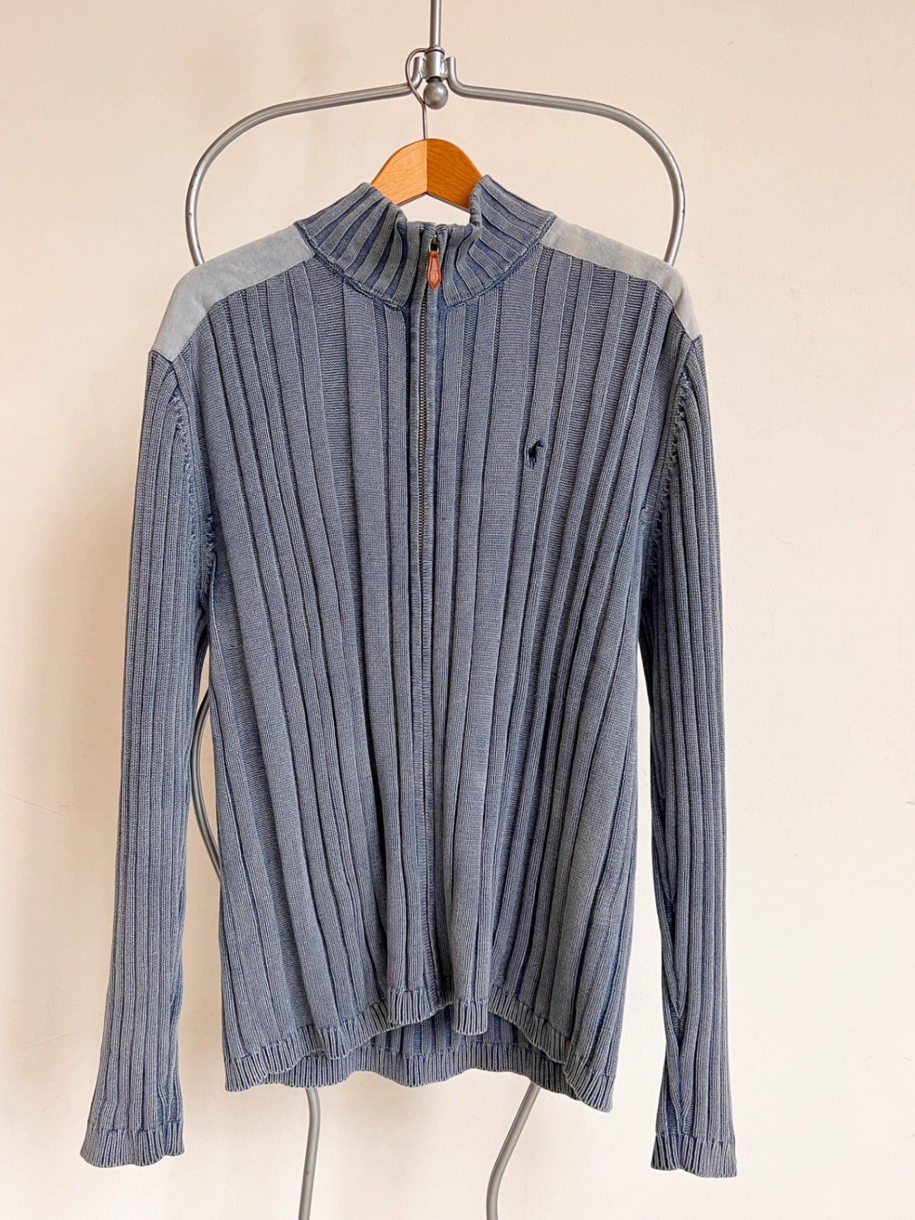 Gentleman Farmer Zip-Up Cardigan Blue