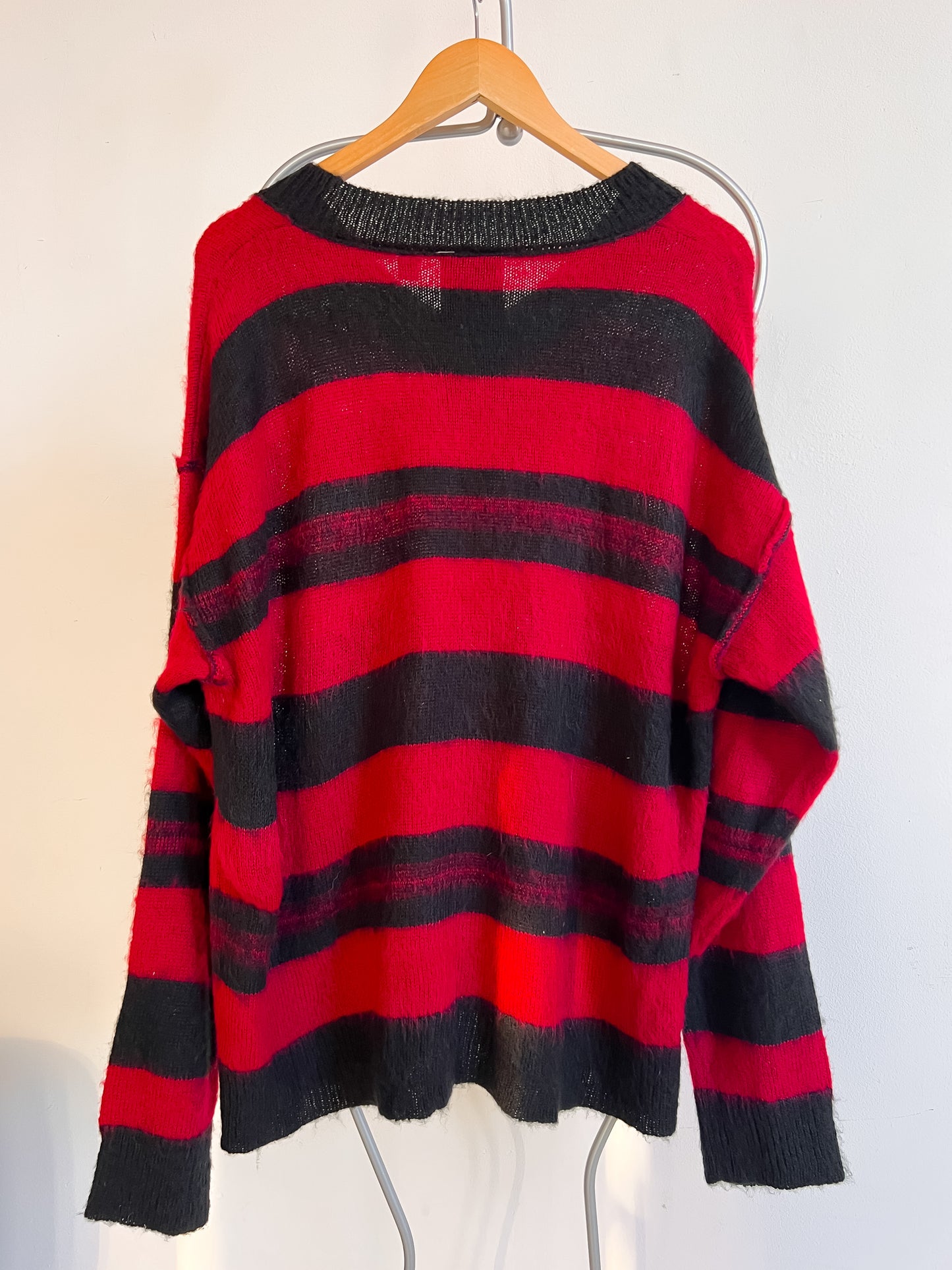 MARTHE - Striped black and red sweater