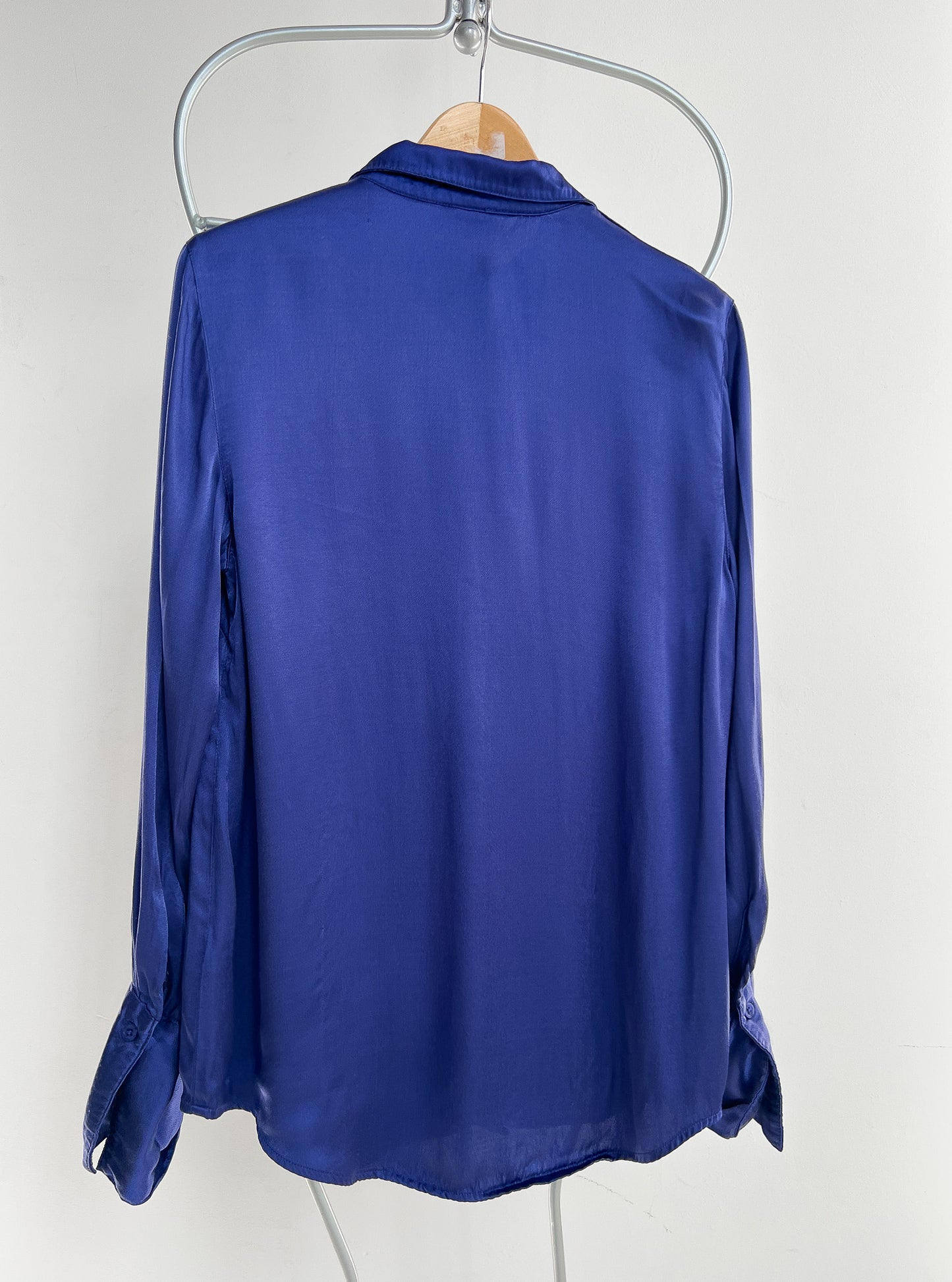 MARTHE - Silk-look blue blouse - M