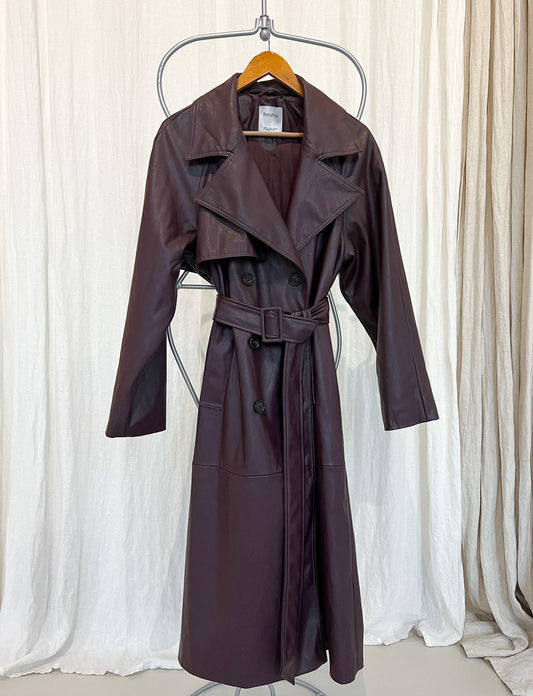 MARTHE - Faux Leather Trenchcoat - L