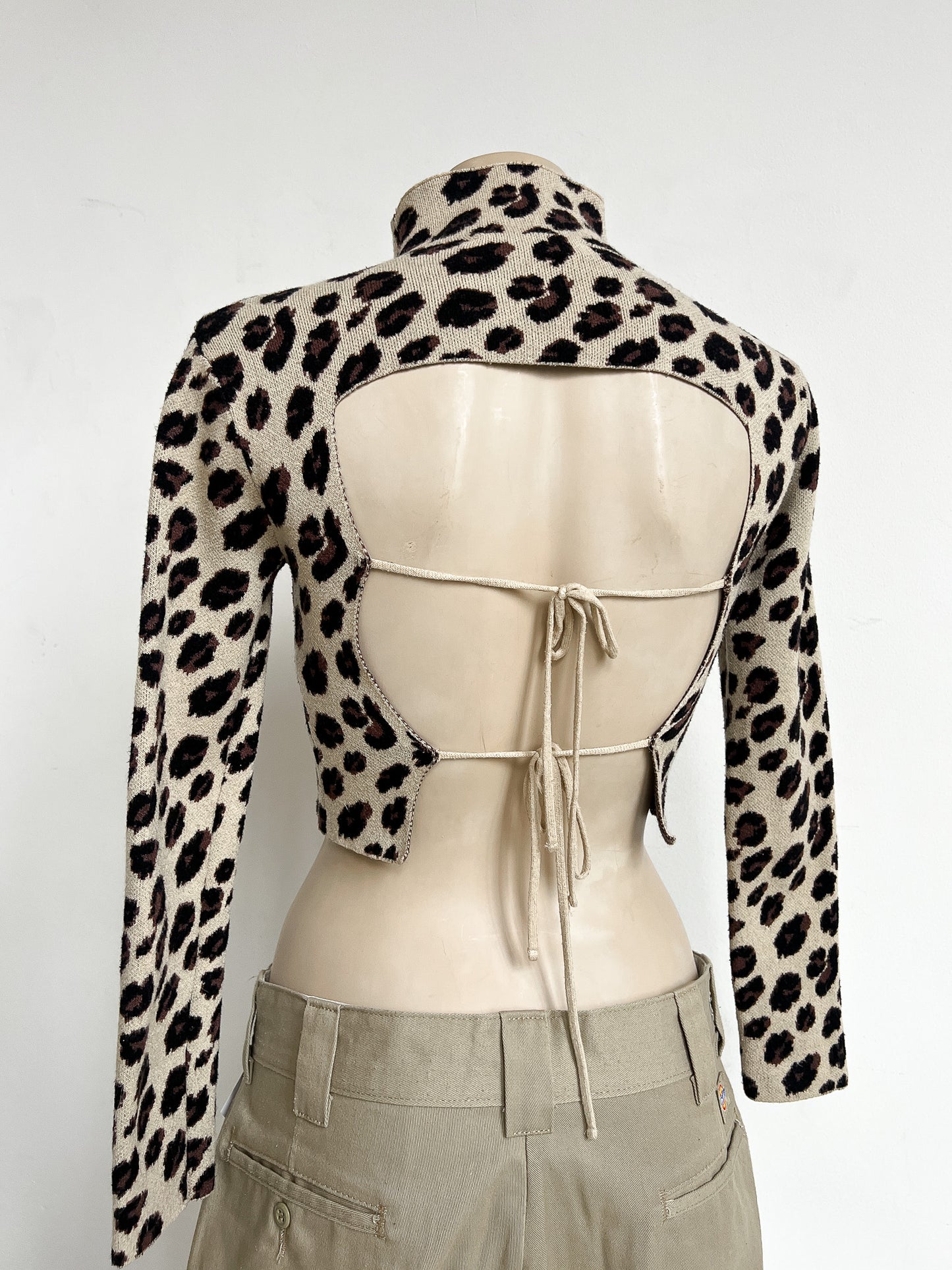 Leopard open-back top - S