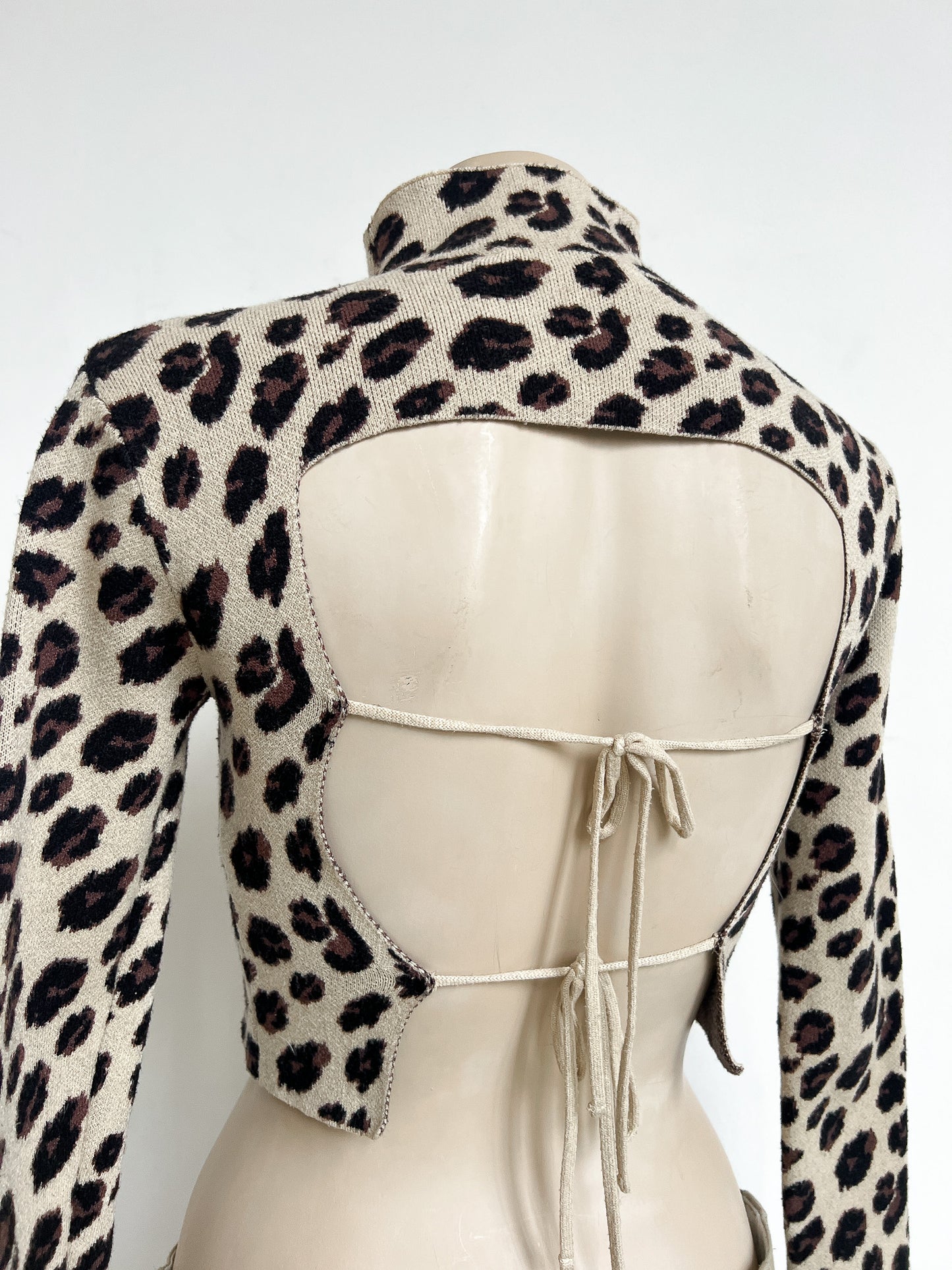 Leopard open-back top - S