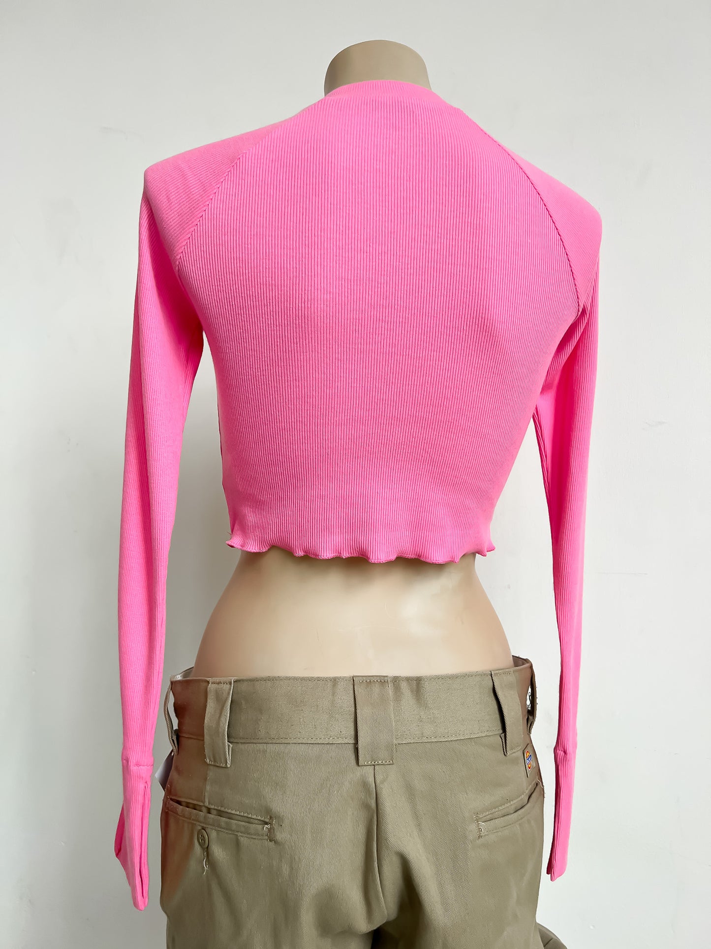 Cropped Pink Turtleneck - S