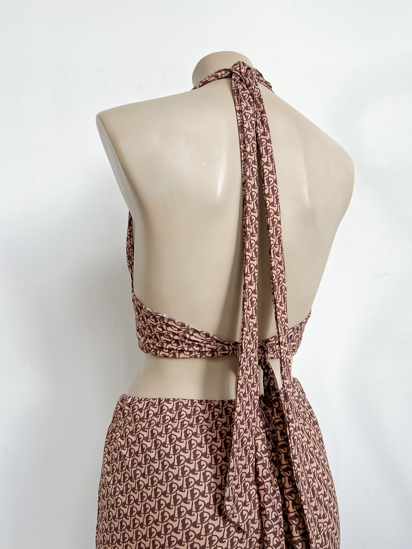 Brown Print Two-Piece - M