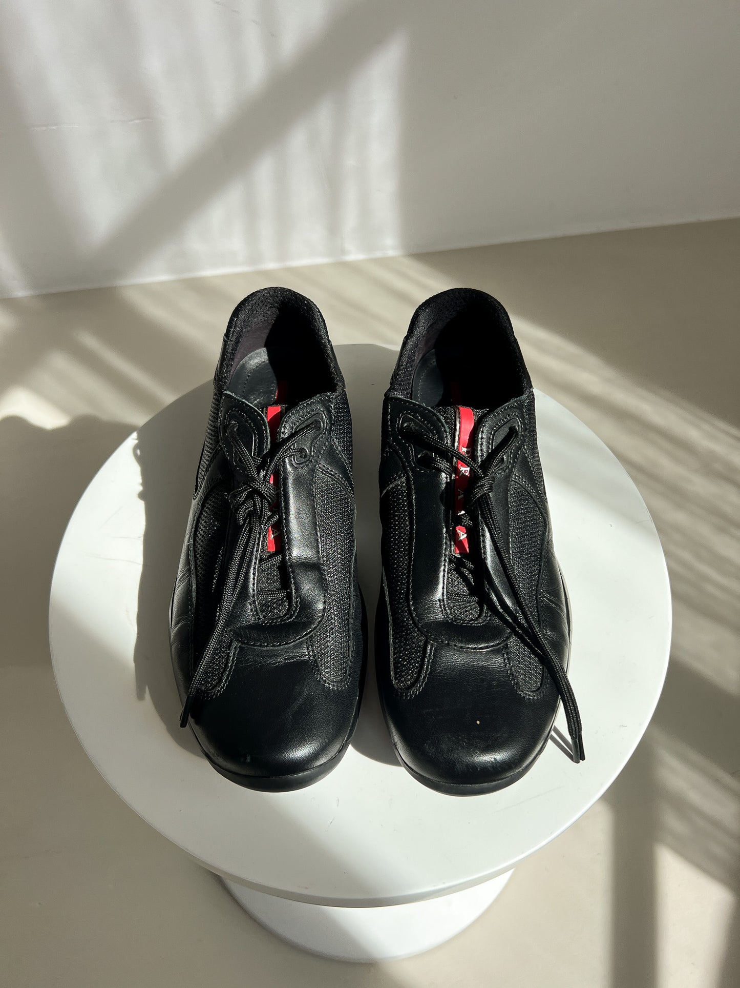 Vintage Prada America's Cup black leather sneakers - 39 1/2