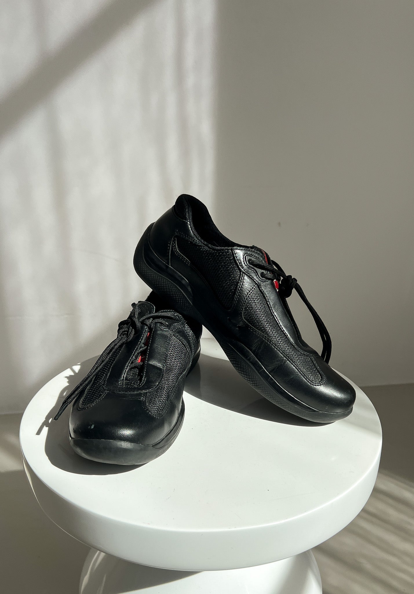 Vintage Prada America's Cup black leather sneakers - 39 1/2