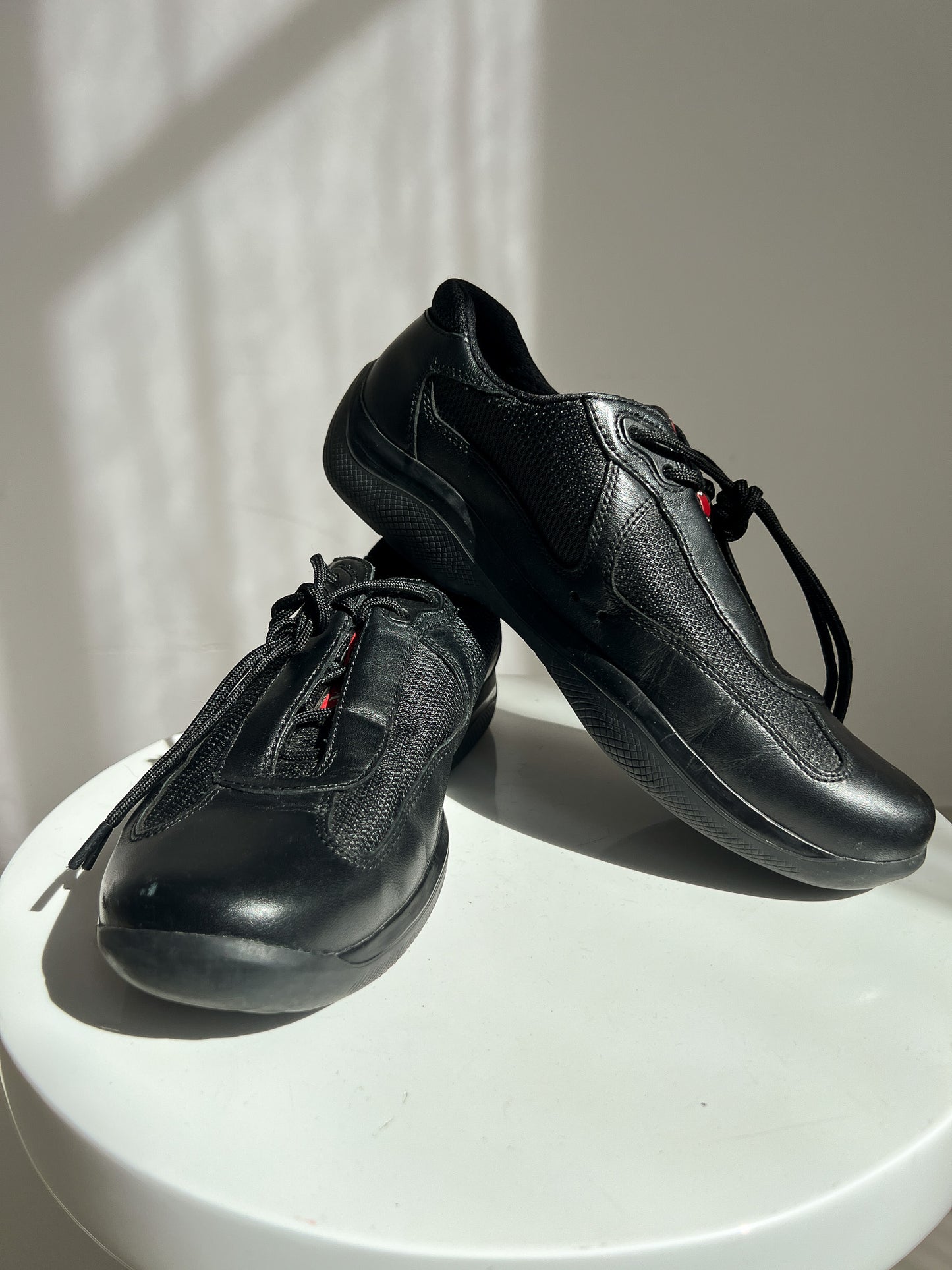 Vintage Prada America's Cup black leather sneakers - 39 1/2