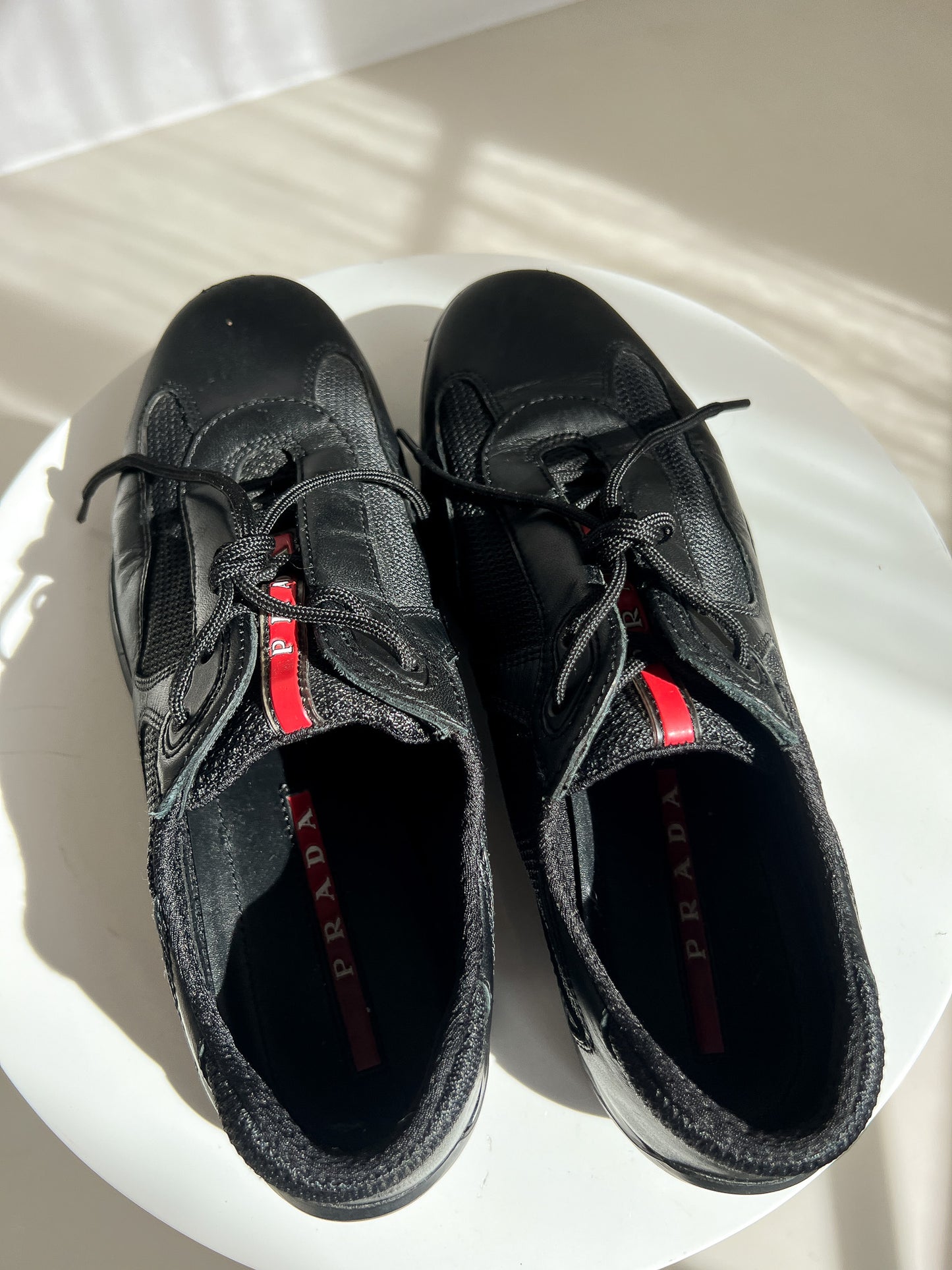 Vintage Prada America's Cup black leather sneakers - 39 1/2