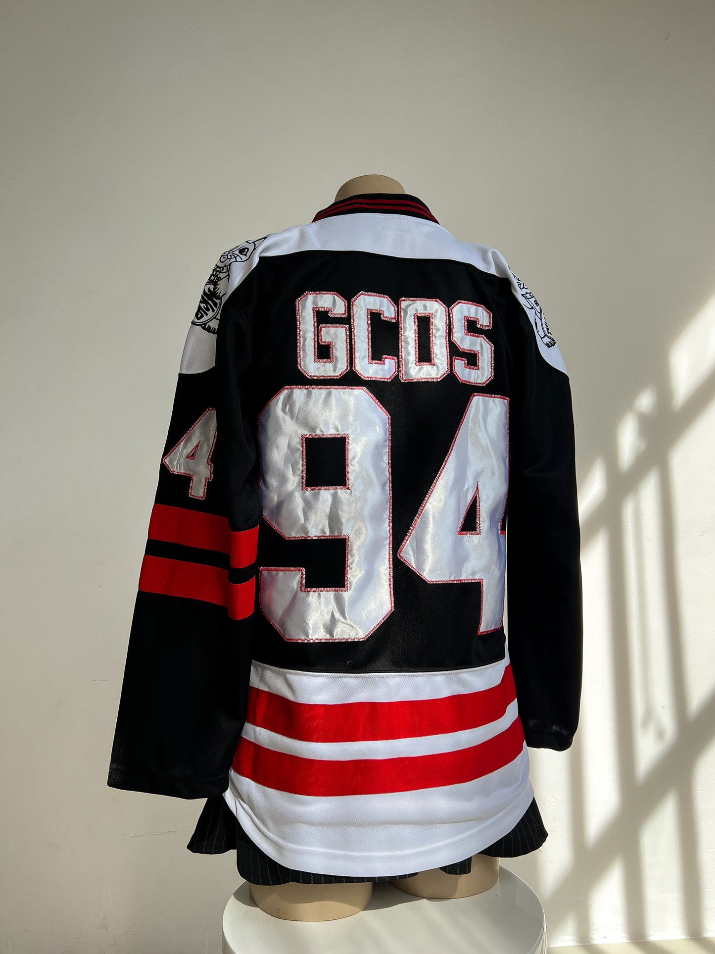 MARTHE - GCDS Patched Techno Satin Hockey Jersey In Black