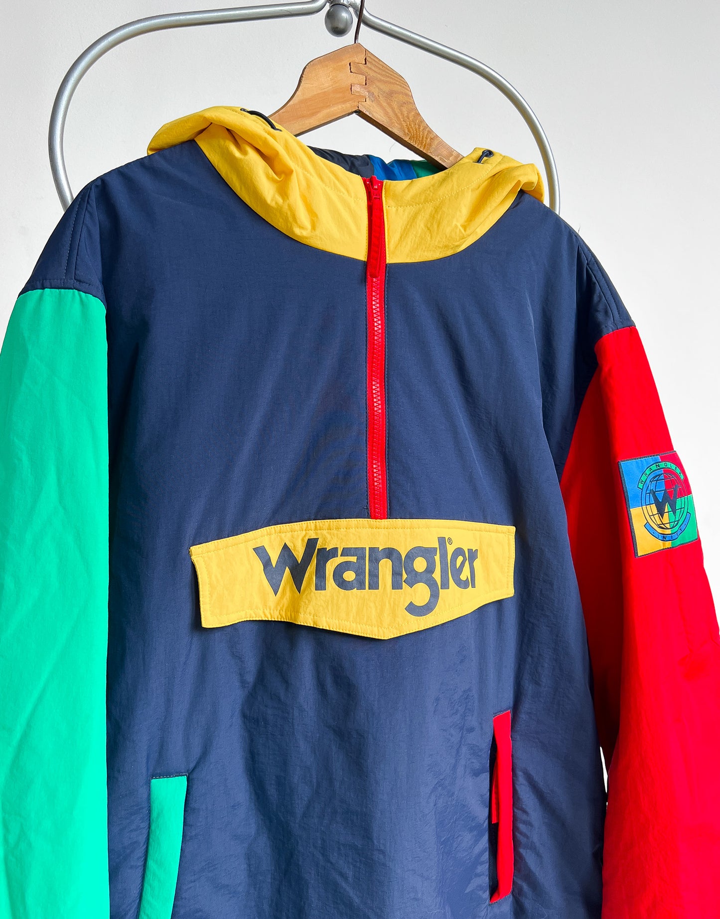 TIMI - Wrangler Windbreaker Popover Jacket Navy Multicolor Hoodie - L