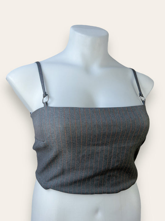 LIZZY - Grey striped top — 42