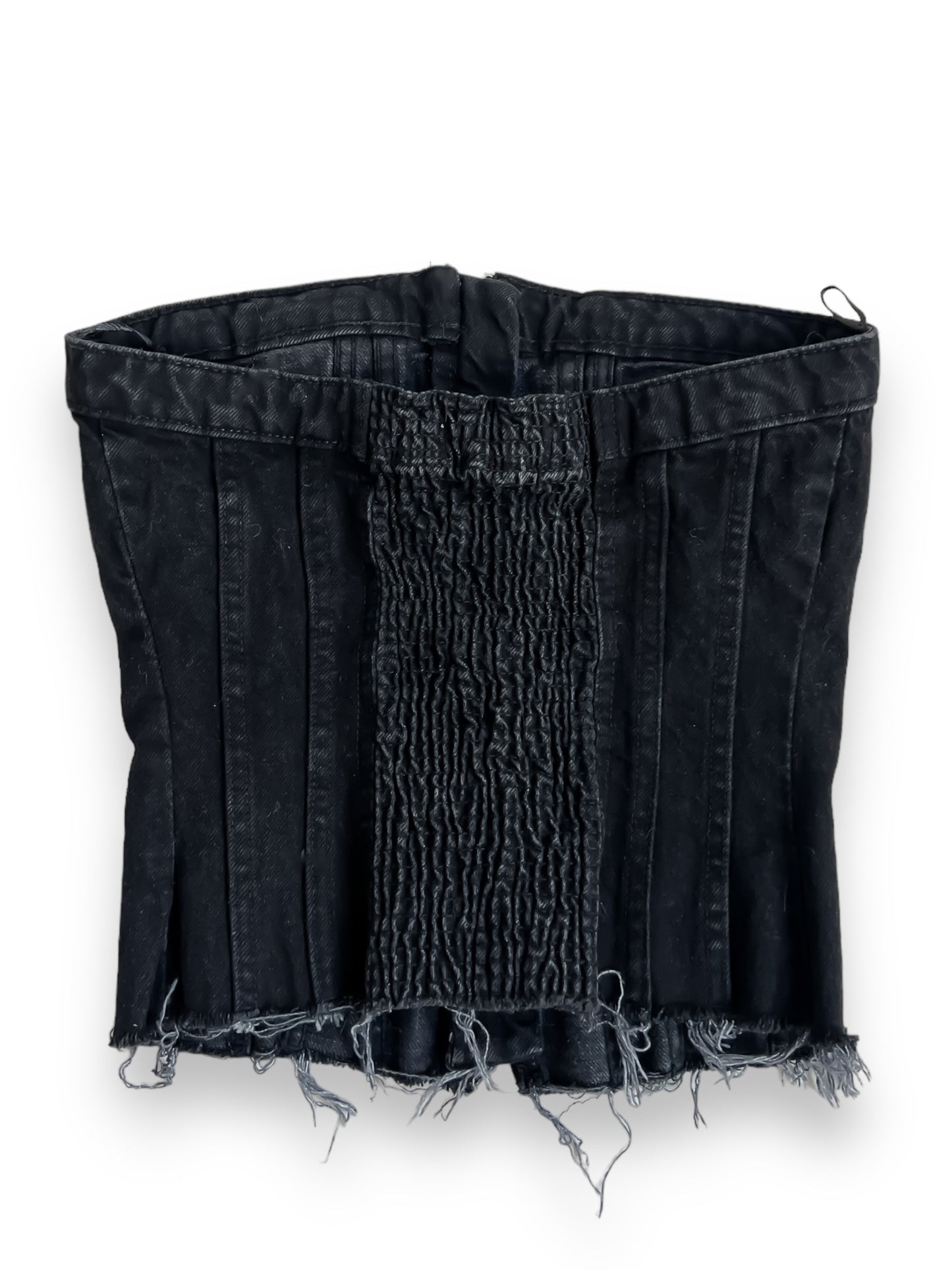 Dark Grey Denim Corset Top - XS