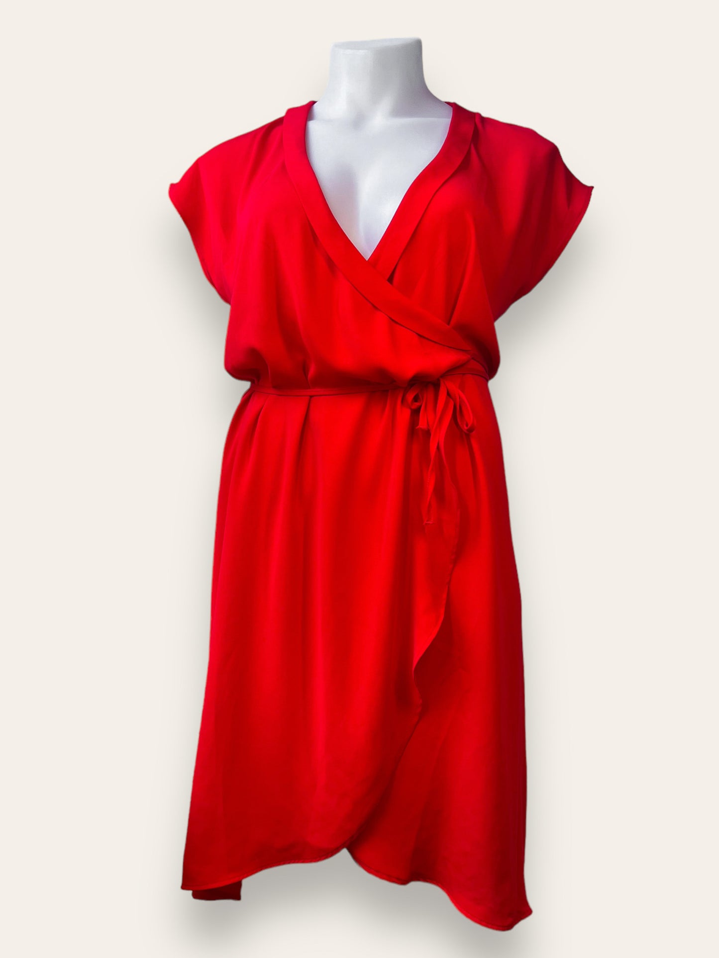 JOANN - Red Wrap Dress Plain