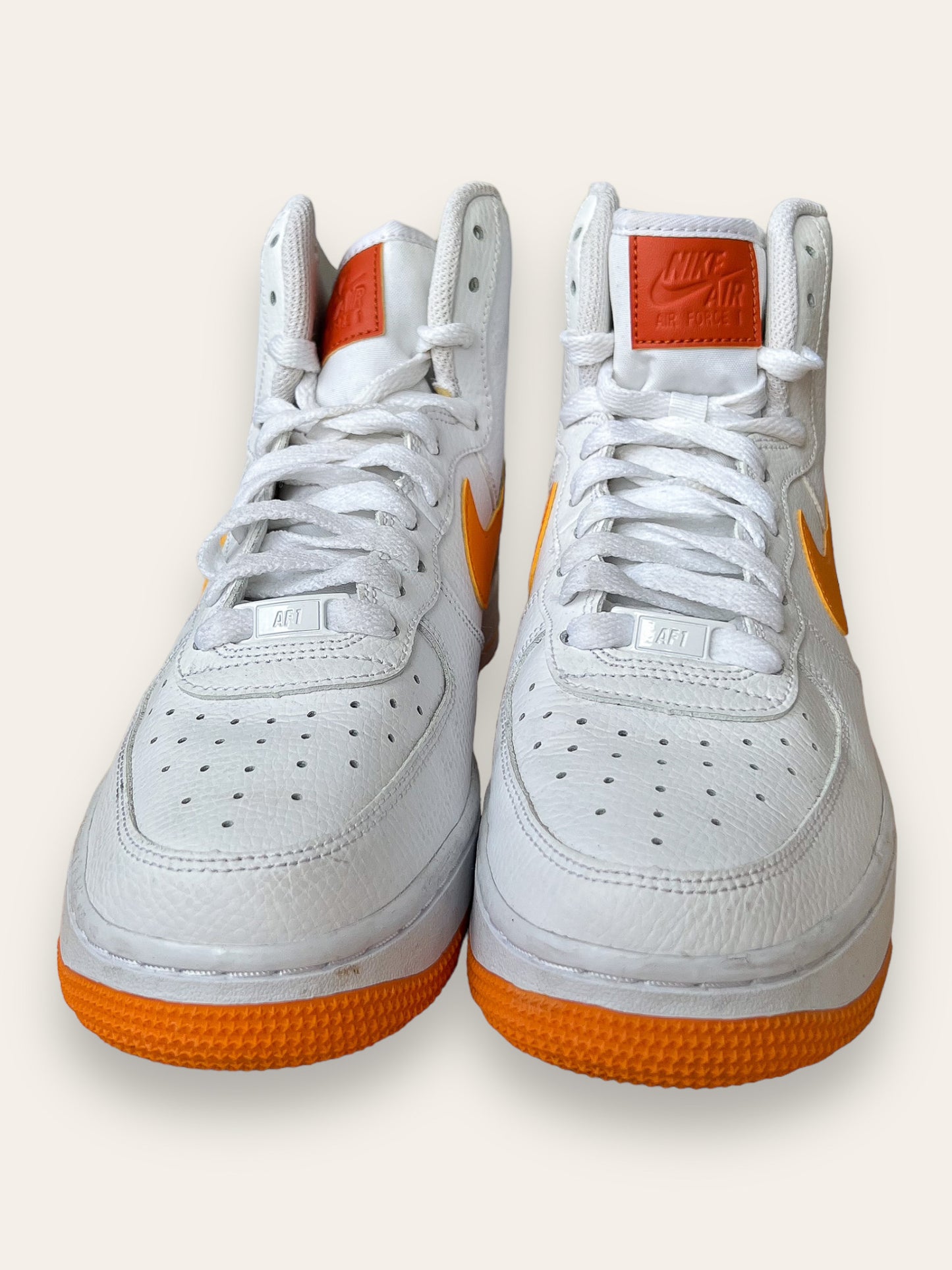 MARTHE - Nike Wmns Air Force 1 High (White / Orange Peel - Campfire Orange) - 40