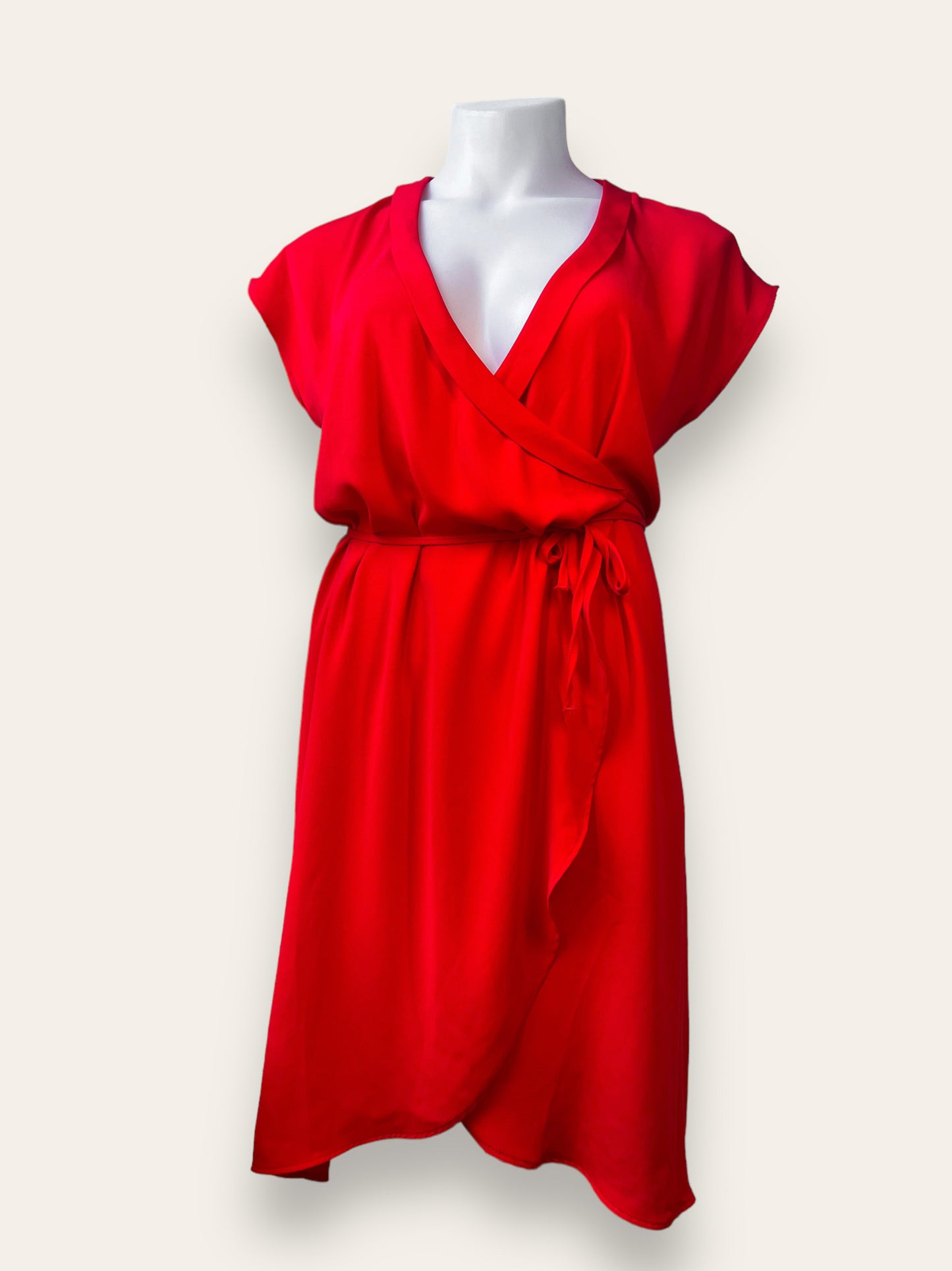 JOANN - Red Wrap Dress Plain