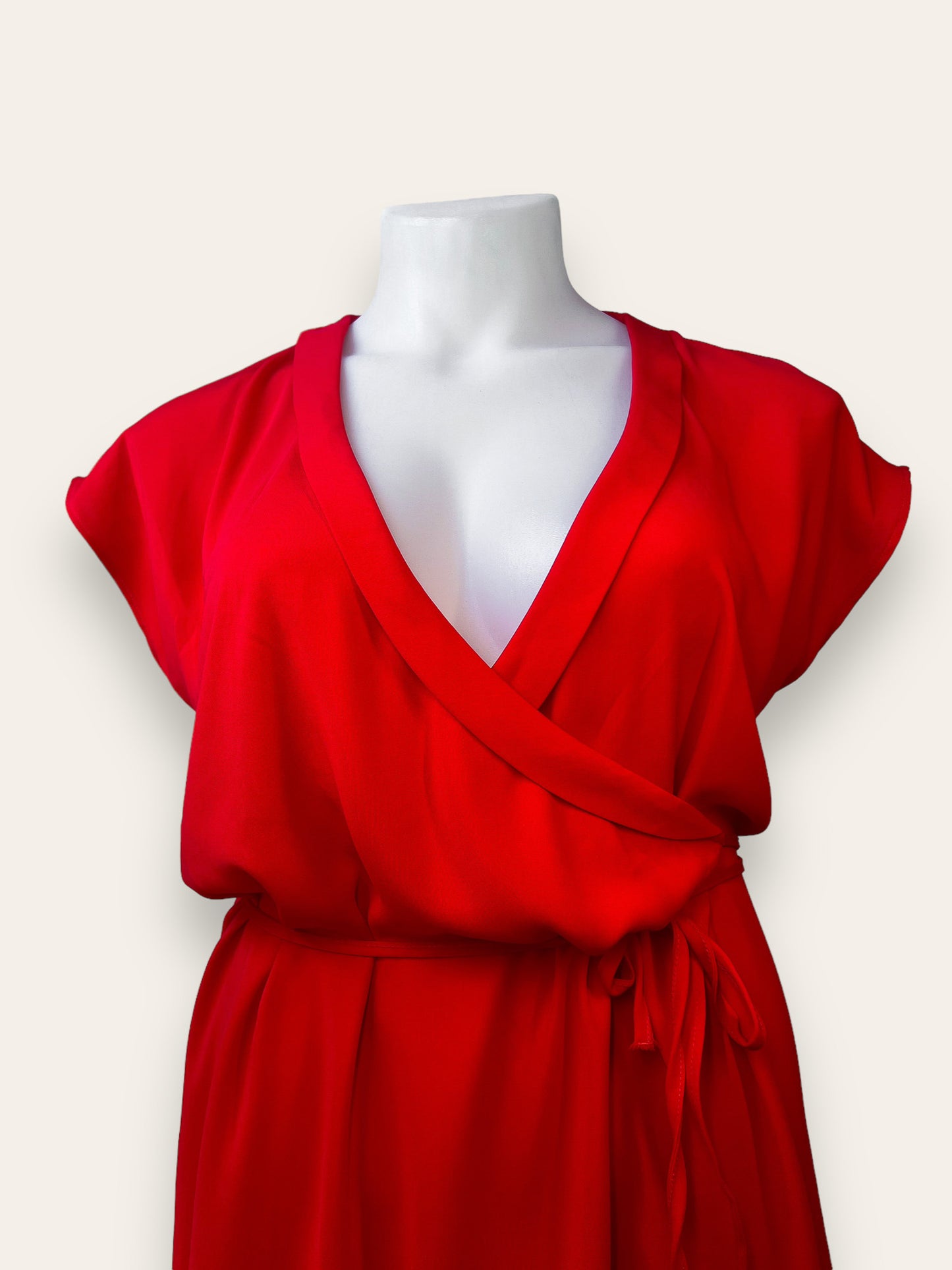 JOANN - Red Wrap Dress Plain