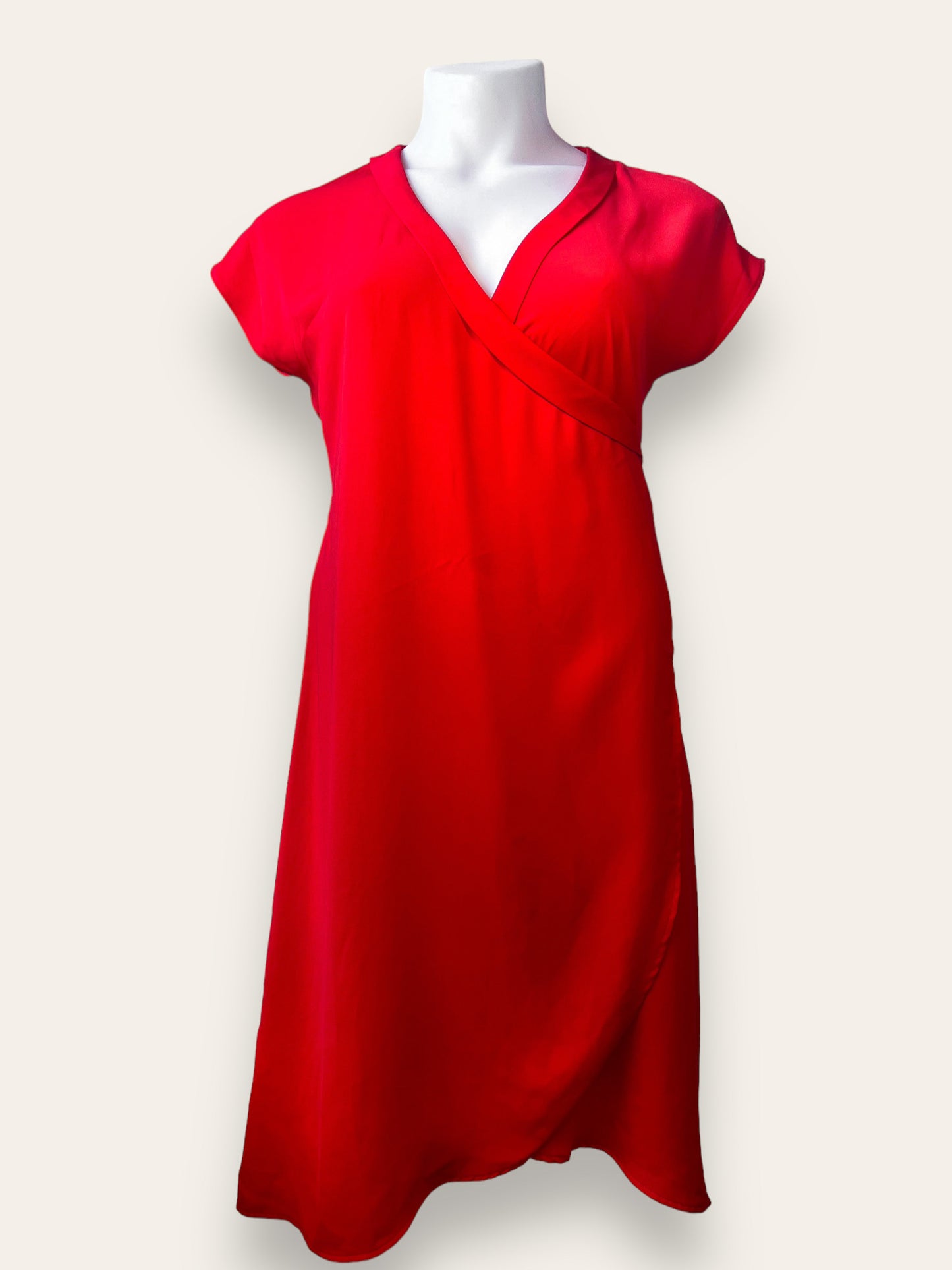 JOANN - Red Wrap Dress Plain