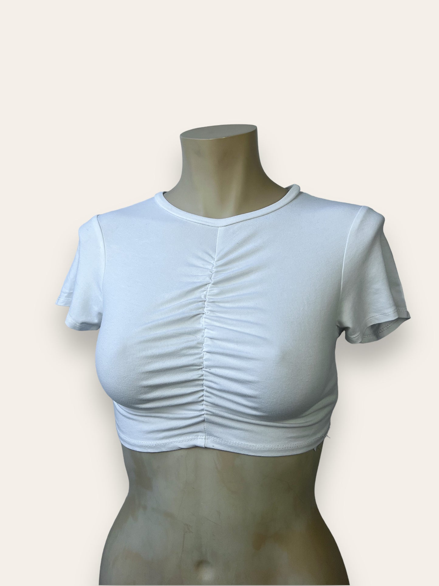 LIZZY - White crop top stretch