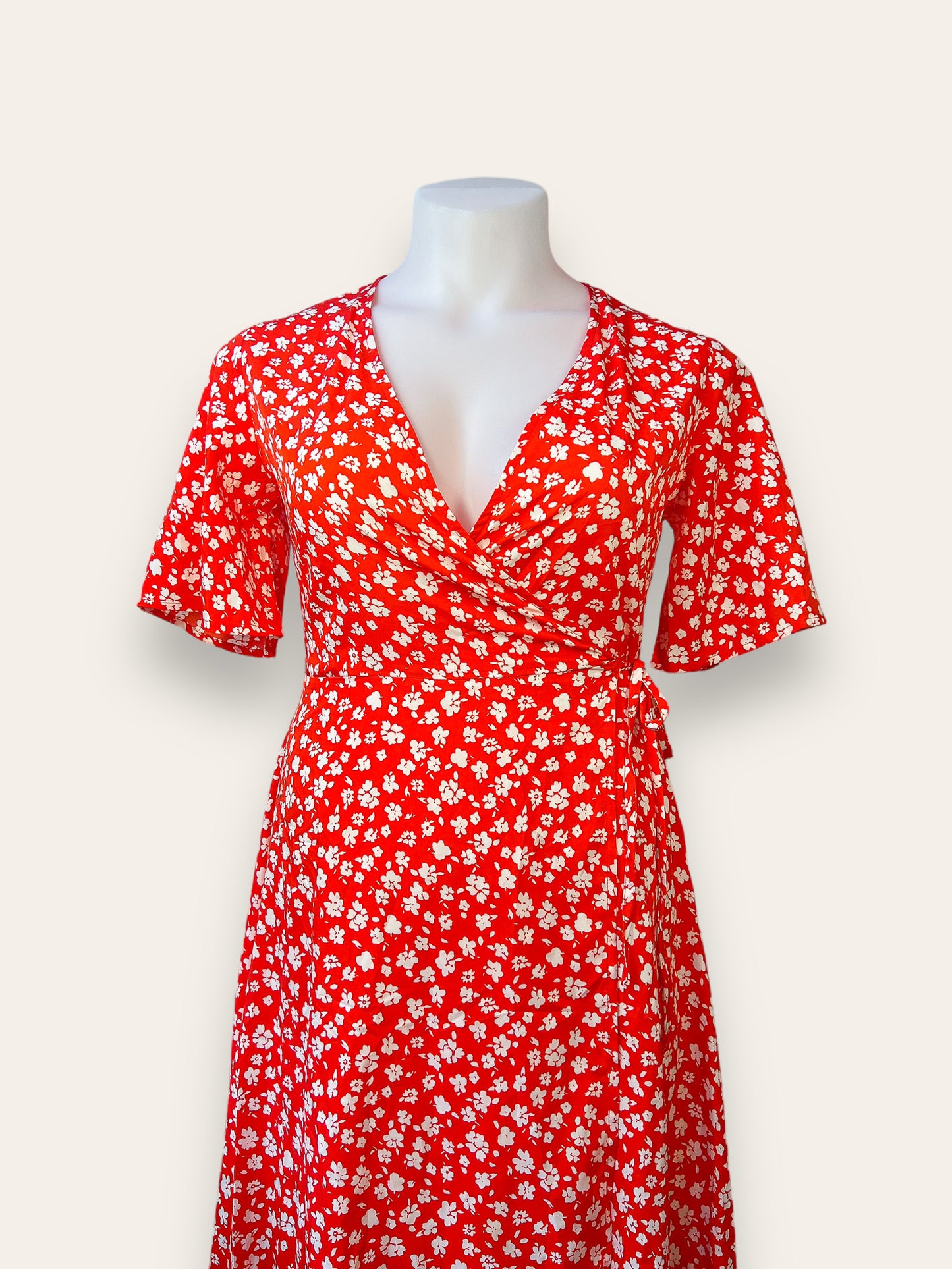 JOANN - Red Wrap dress flowers