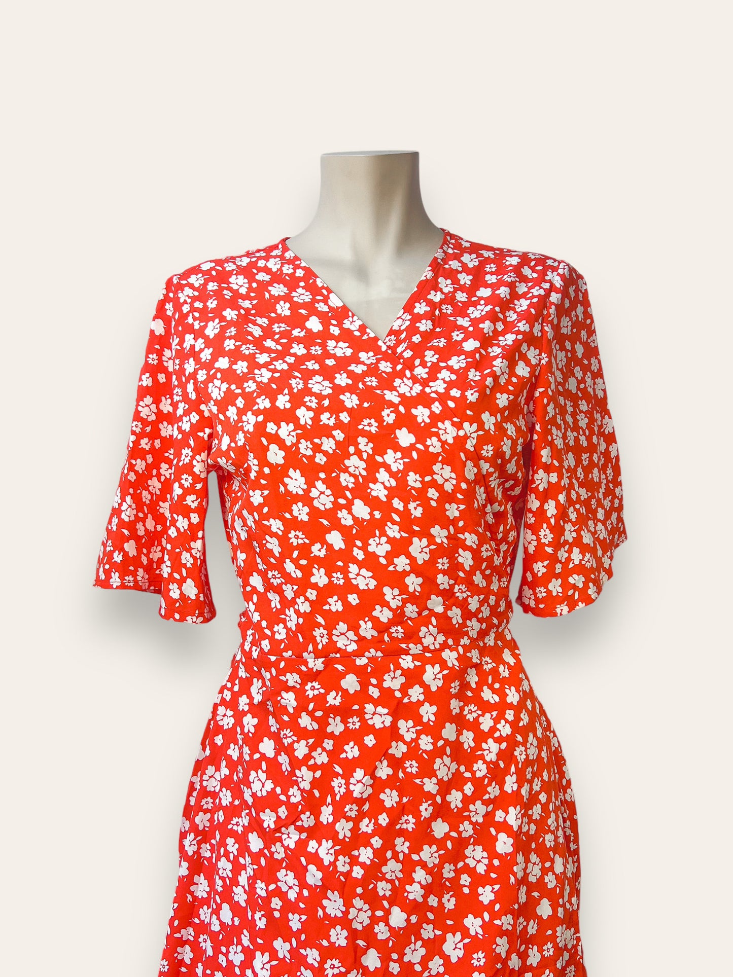 JOANN - Red Wrap dress flowers