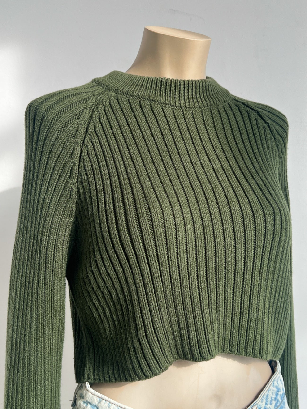 MARTHE - Green cropped sweater - L