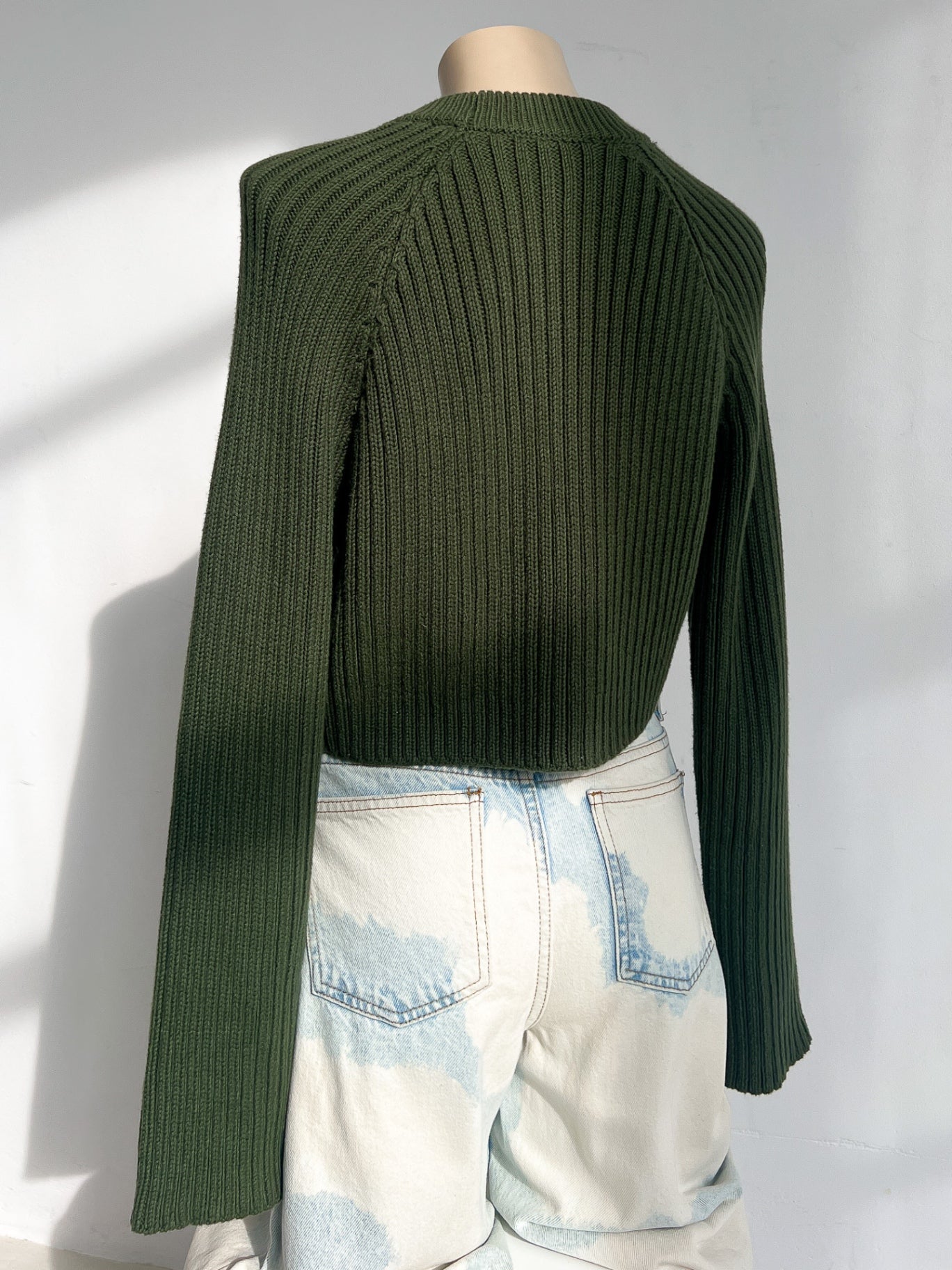 MARTHE - Green cropped sweater - L