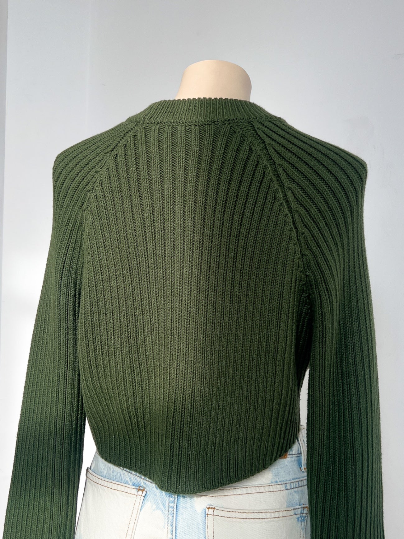 MARTHE - Green cropped sweater - L