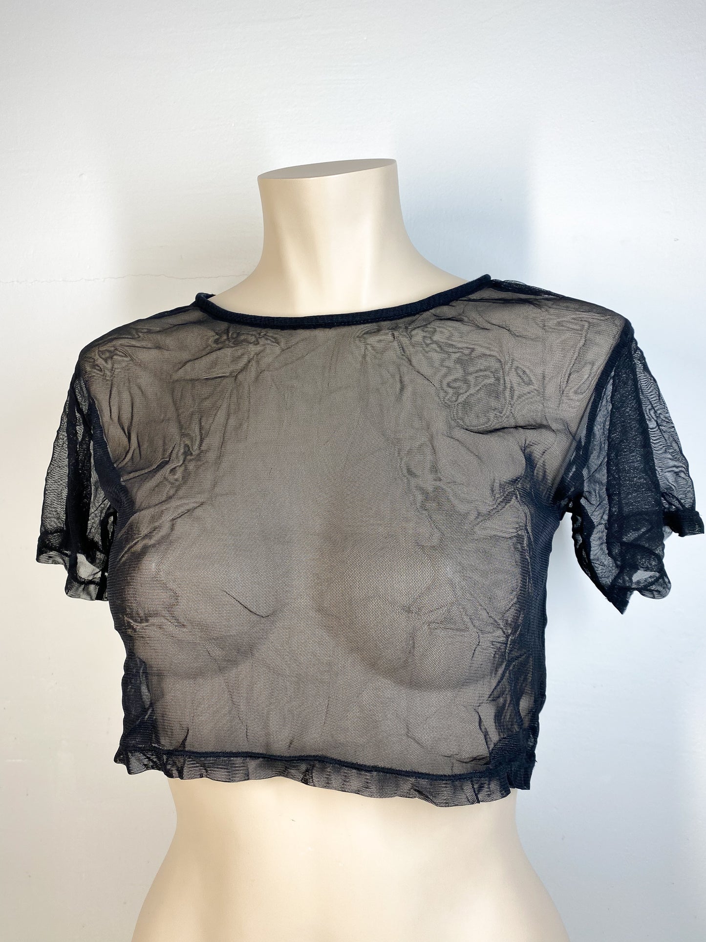 JOANN - Black sheer crop top — No size