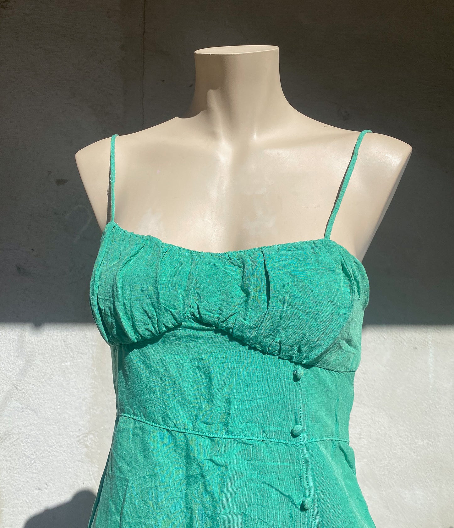 CECILIA - Green Summer Dress — S