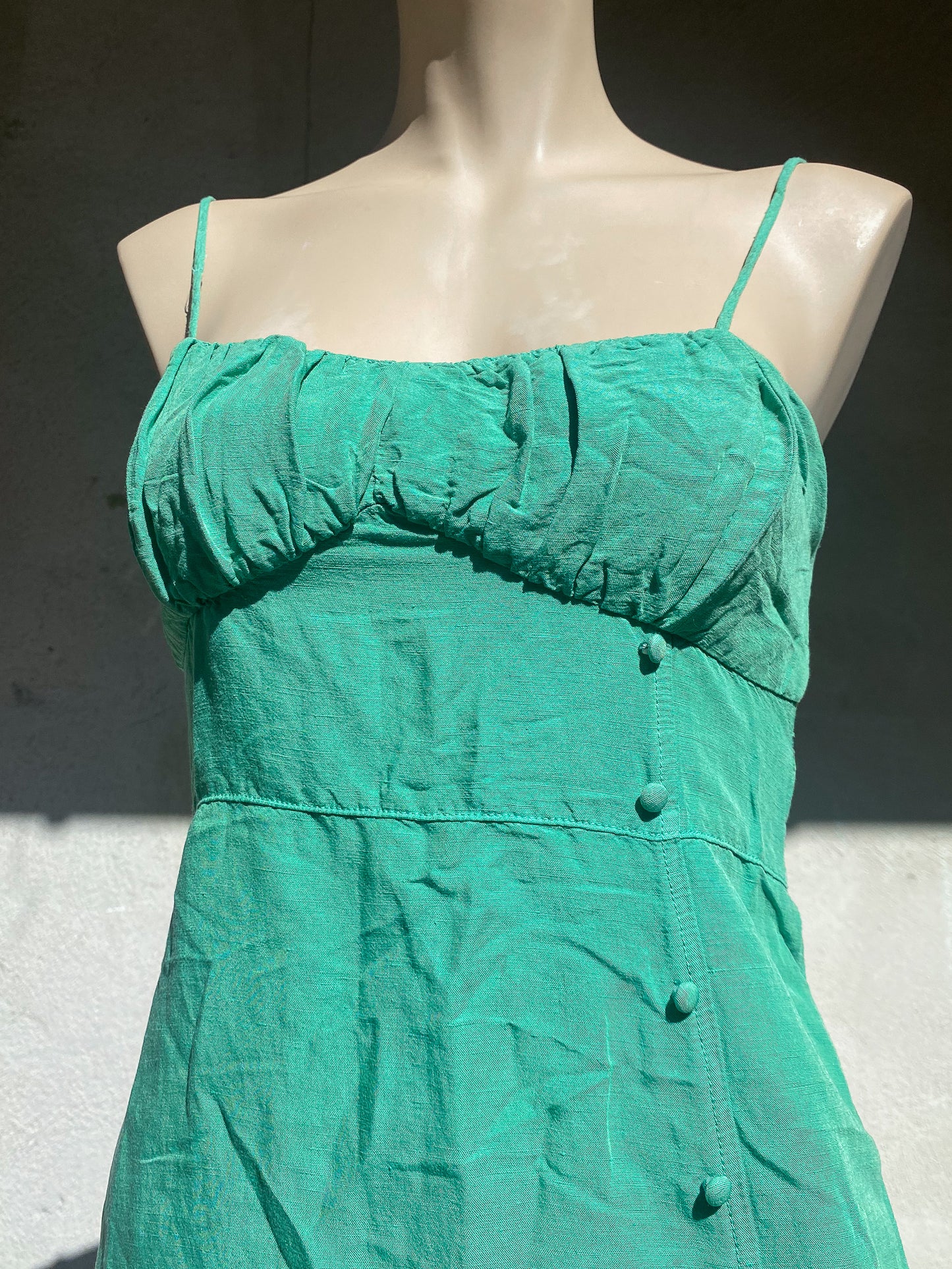 CECILIA - Green Summer Dress — S