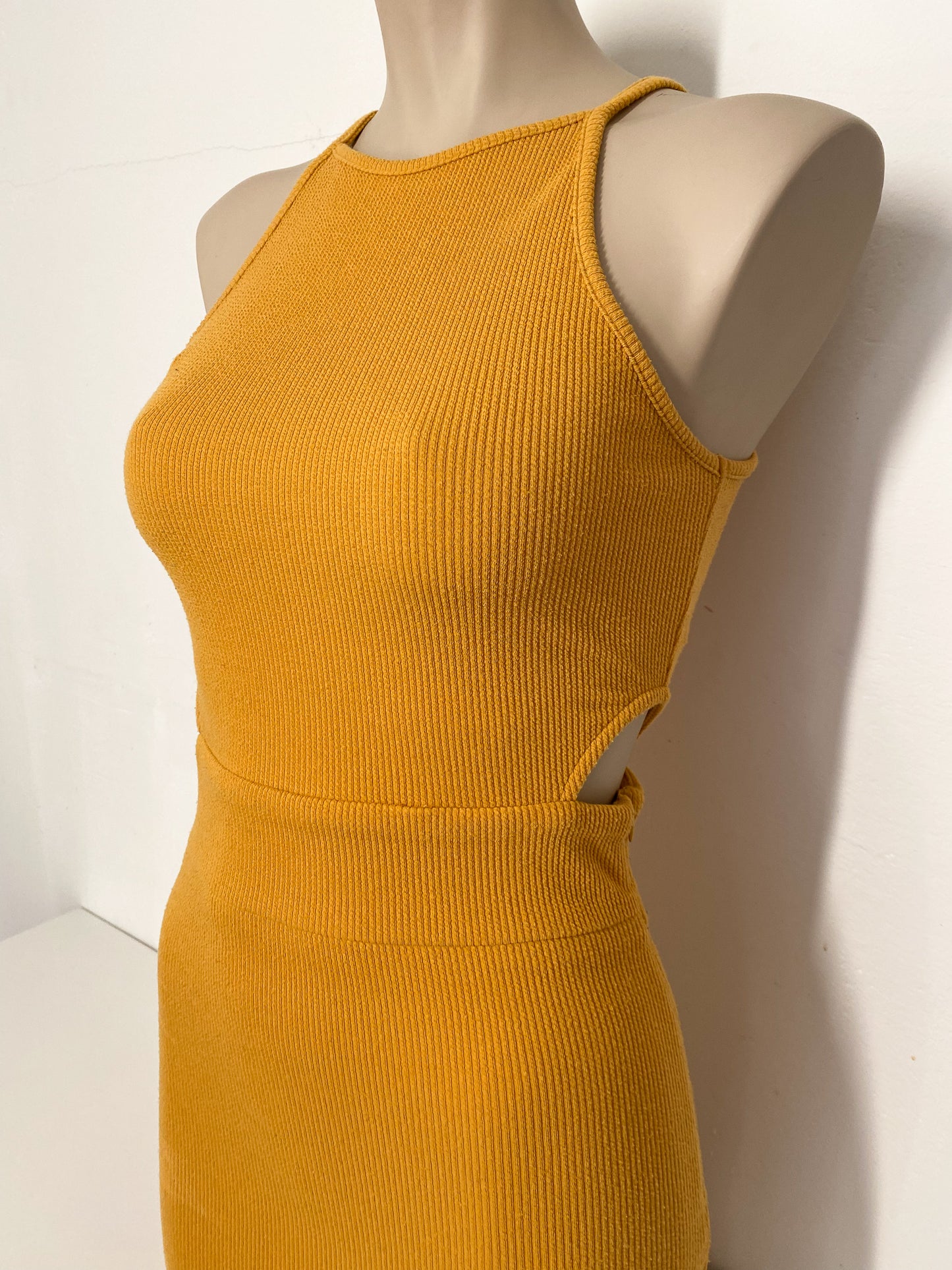 LIZZY - Yellow bodycon dress — S